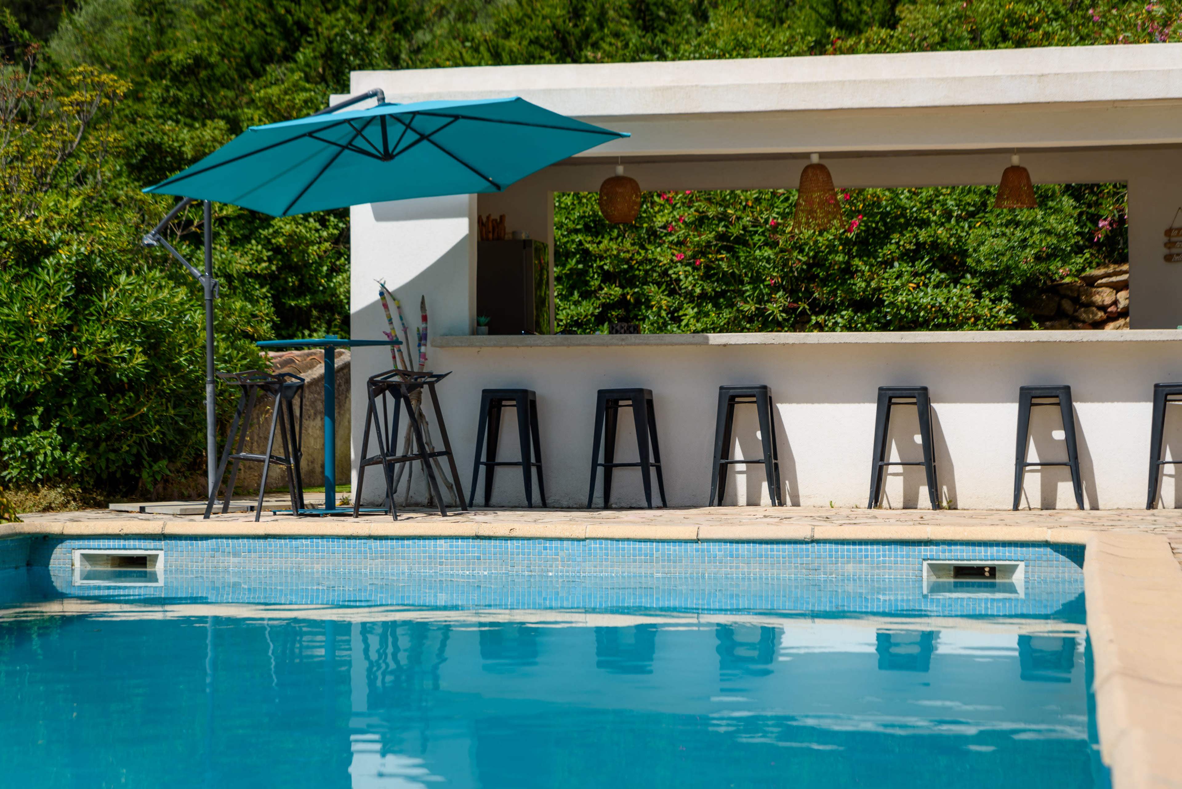 Jardin avec piscine au milieu des vignes Image in , SOLLIES-PONT