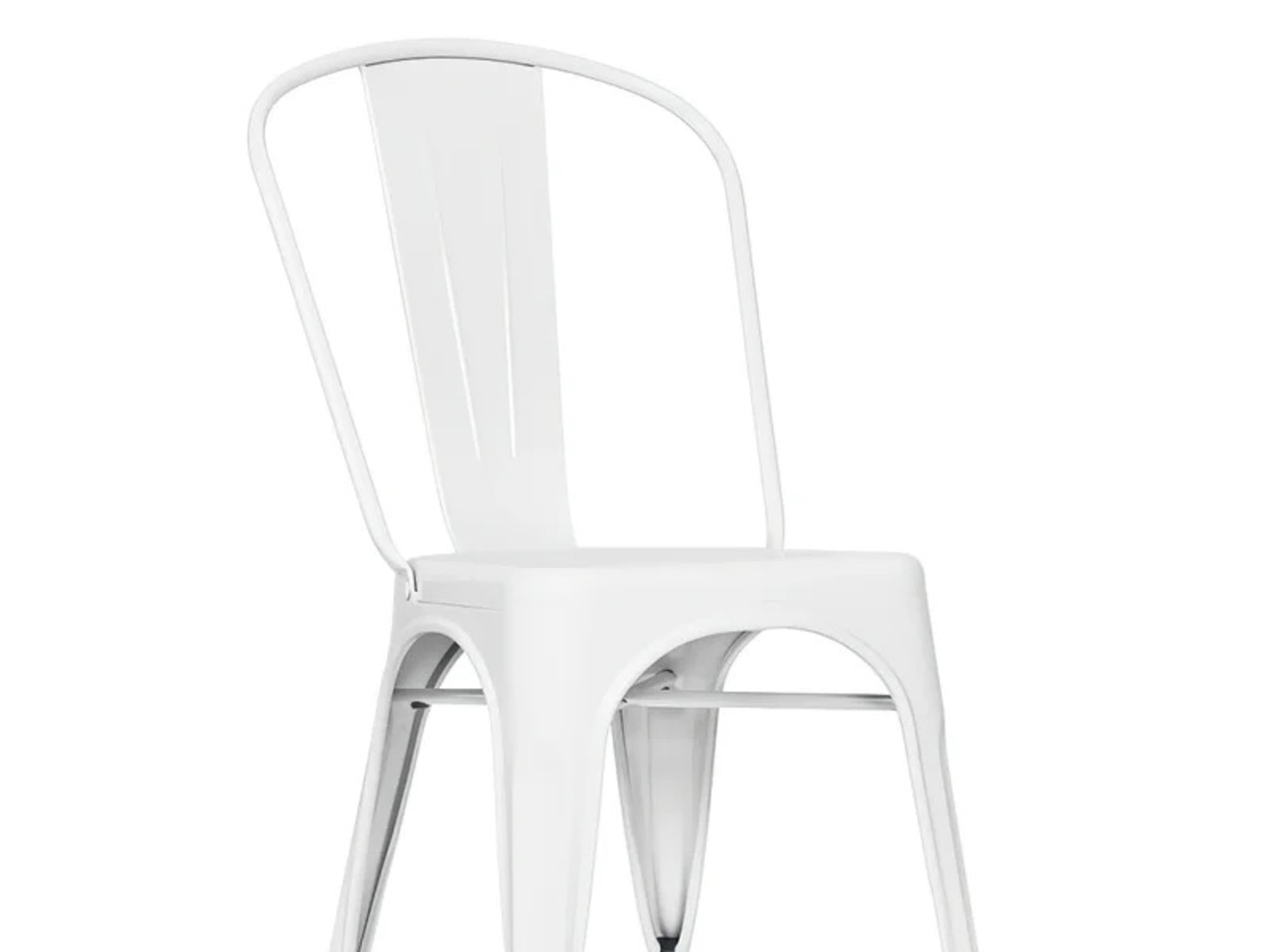 White Metal Stacking Chair 