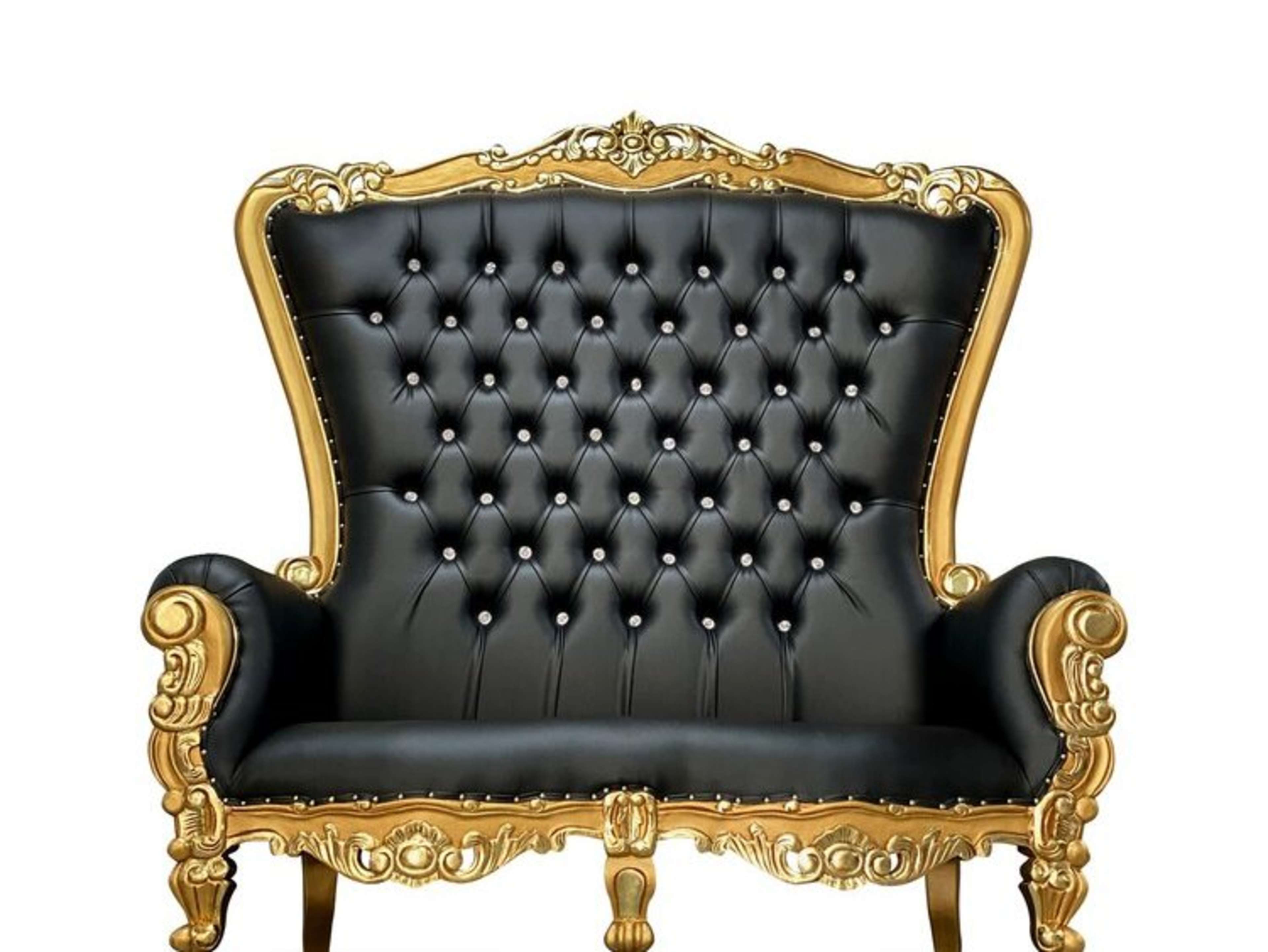 Black and Gold Double Throne Chair 