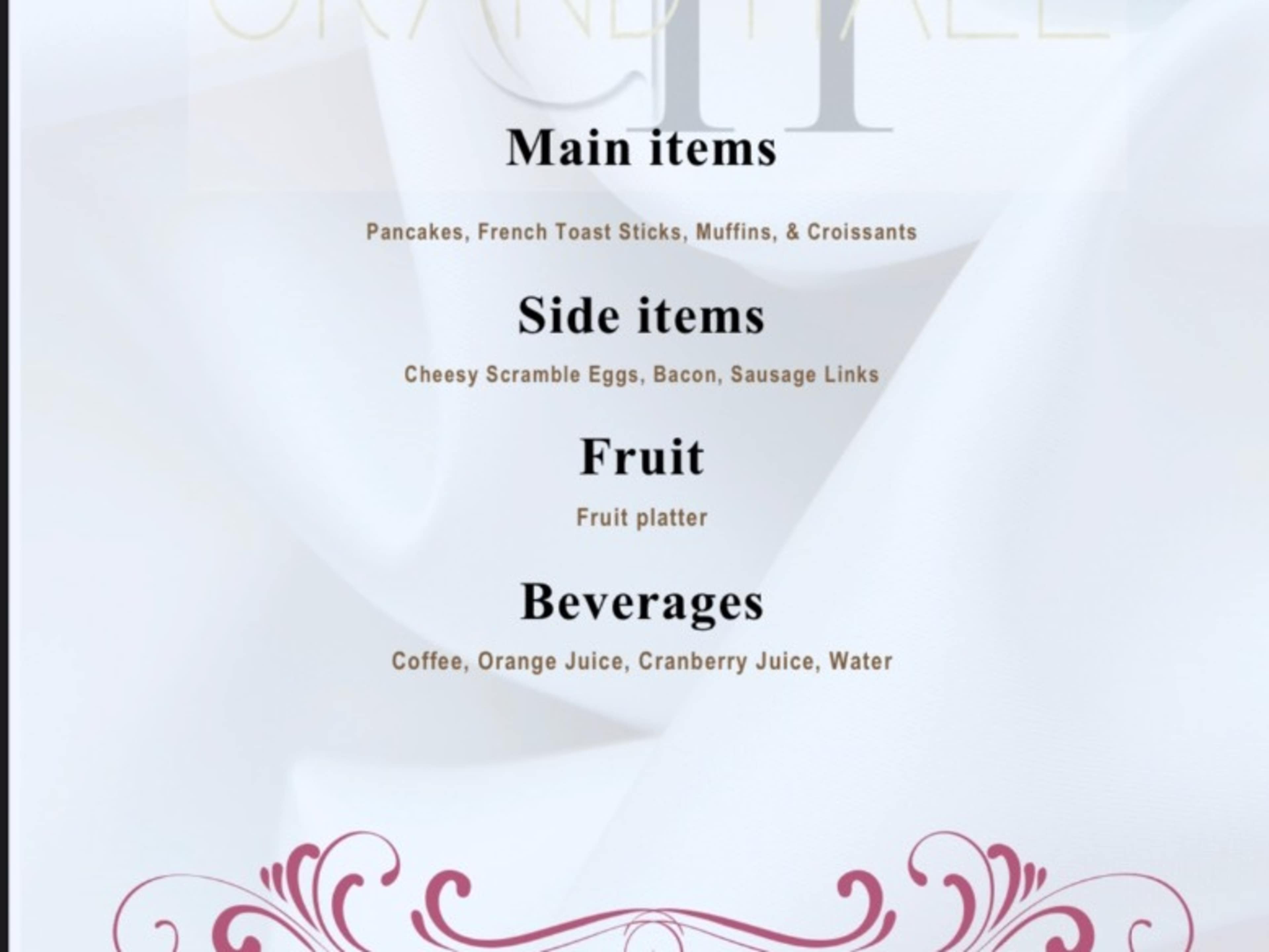 Breakfast Menu