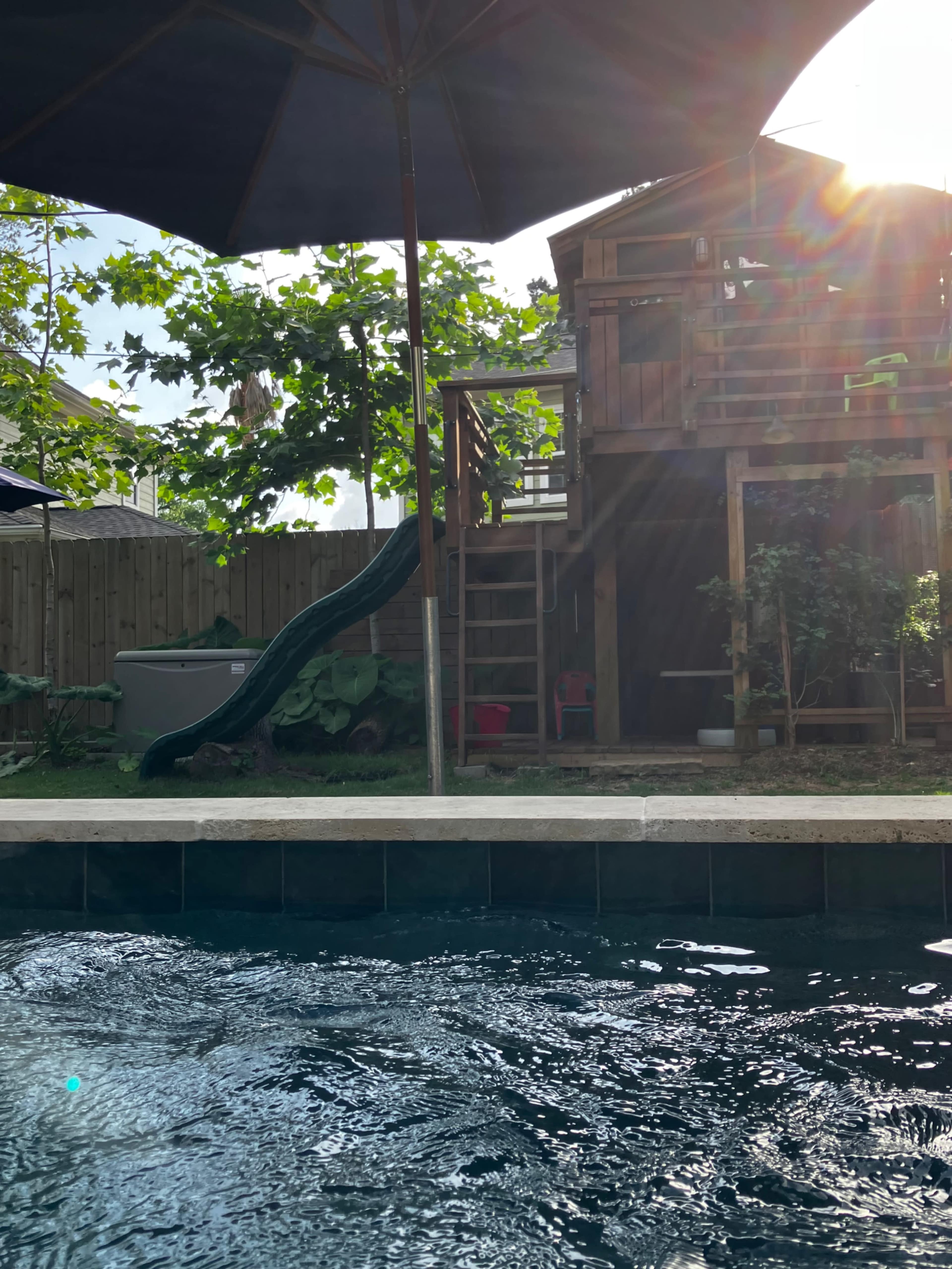 Garden Oasis with lush landscaping and pool Image in Northside, Houston, TX