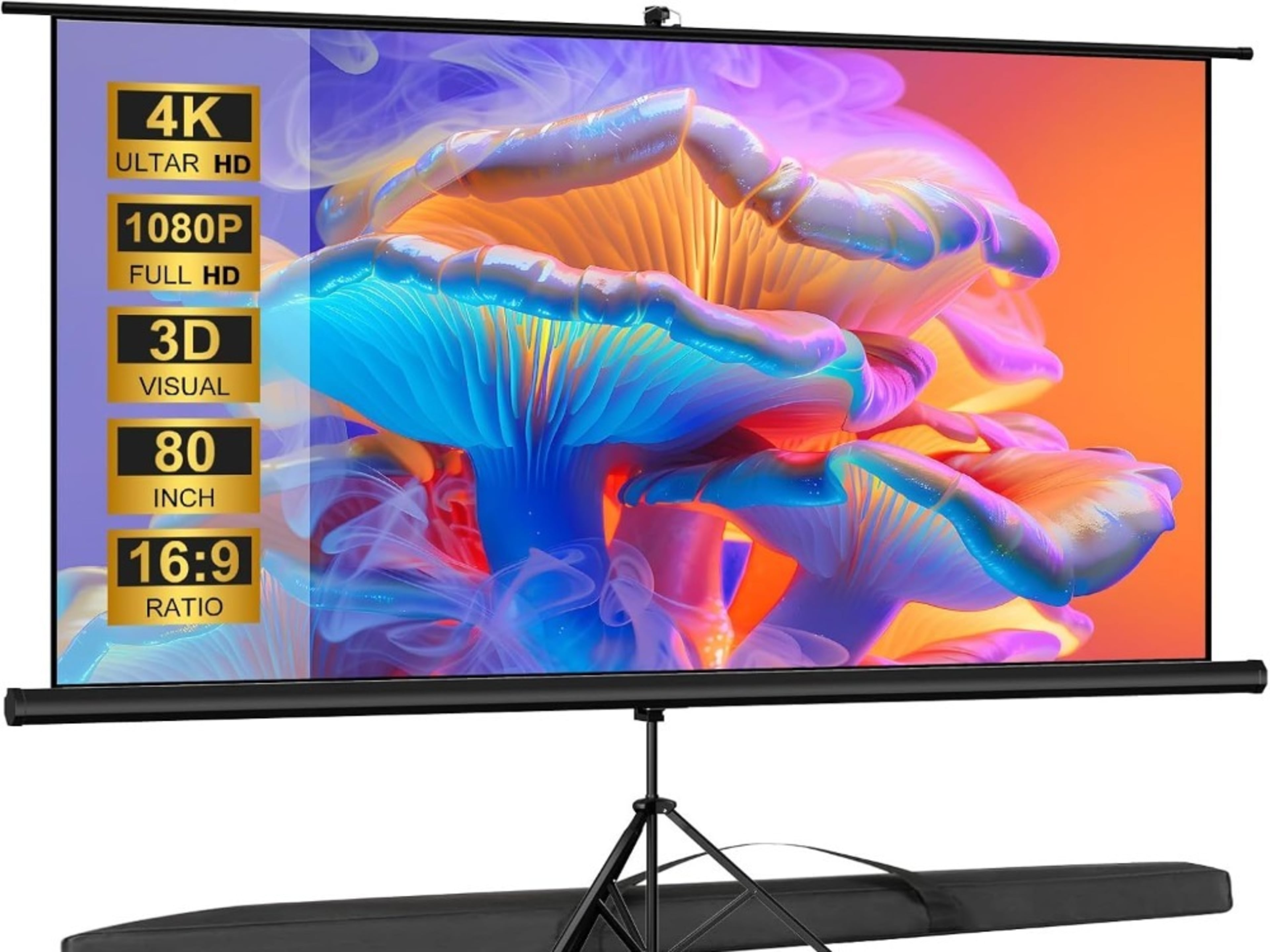 Wifi Projector Screen w/ 80" Screen