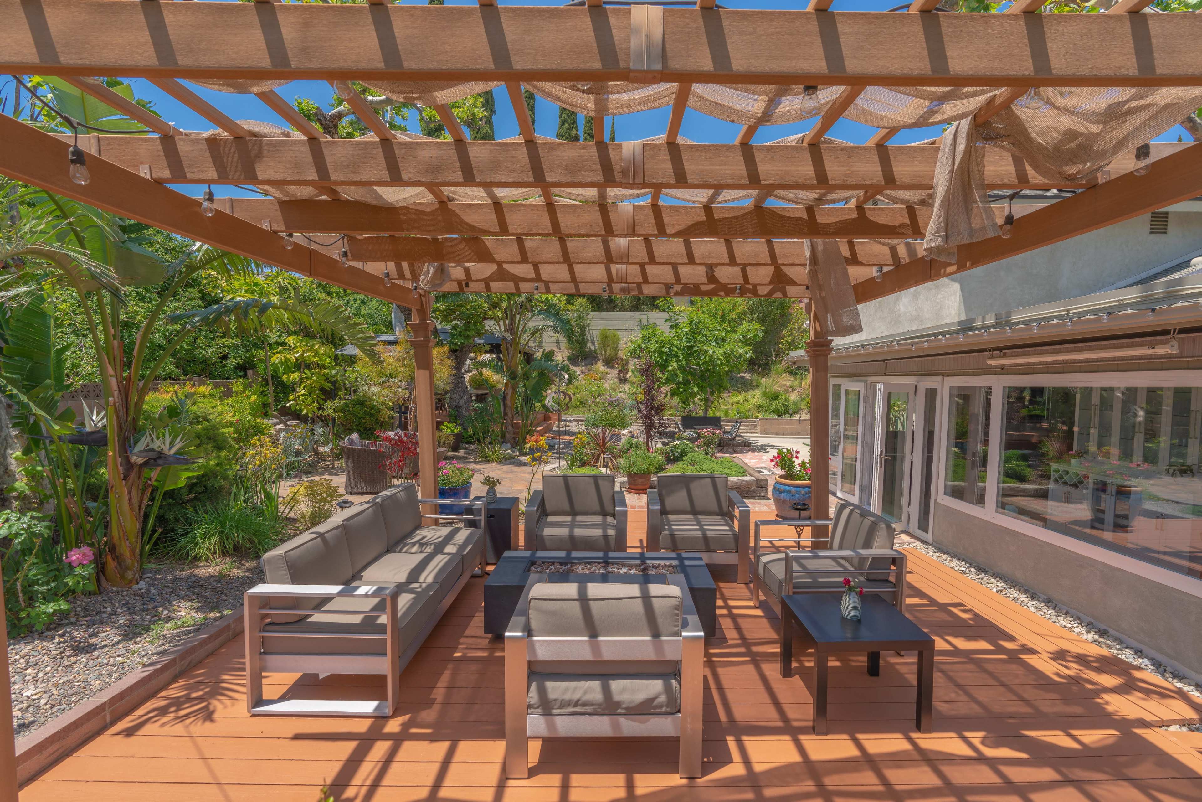 Zen Backyard in the Valley with City Views & Beautiful Landscaping Image in Porter Ranch, Los Angeles, CA
