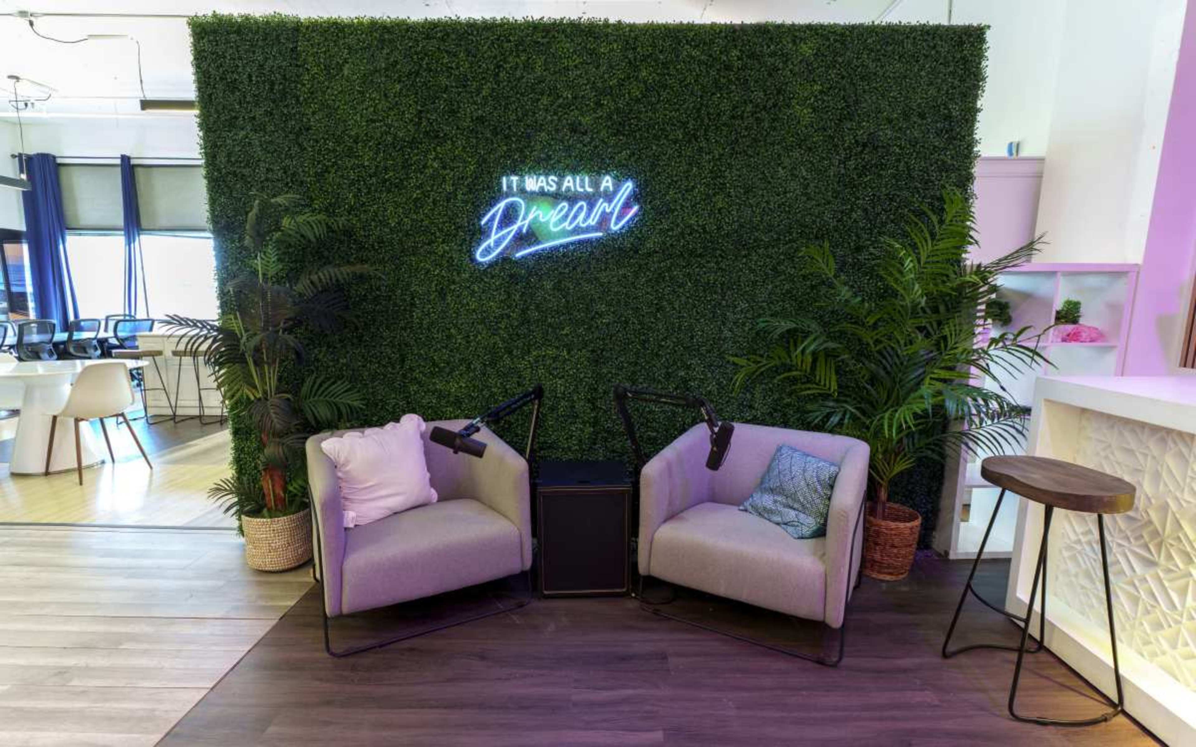 Meeting Space, 14 chairs, conference table, touch screen interface 86" conference monitor Image in Hawthorne, Minneapolis, MN