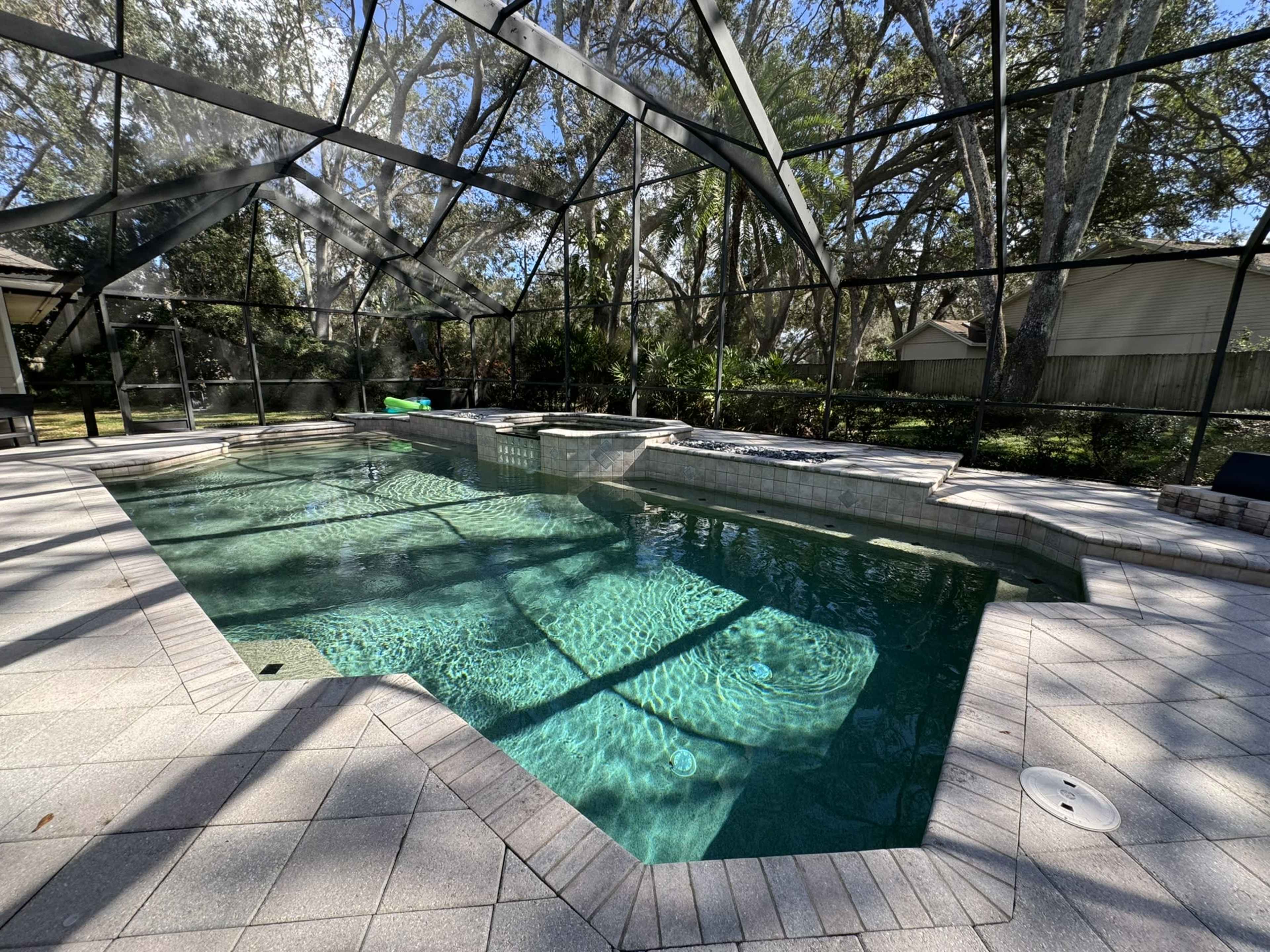 Pool with lush greens Image in Lutz, Tampa, FL