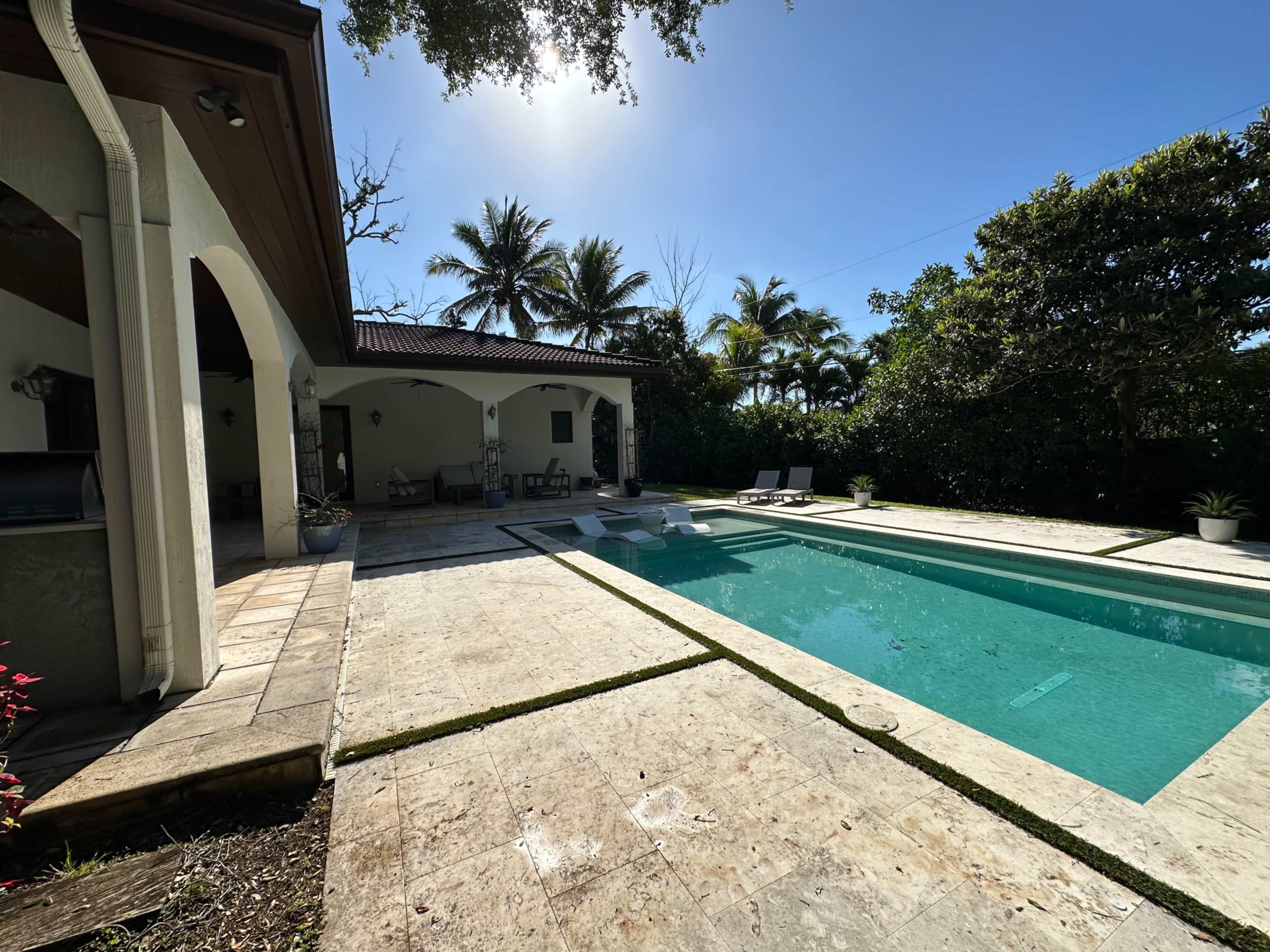 Private Garden Retreat with Pool, Oak Trees & Outdoor Kitchen Image in Glenvar Heights, Miami, FL