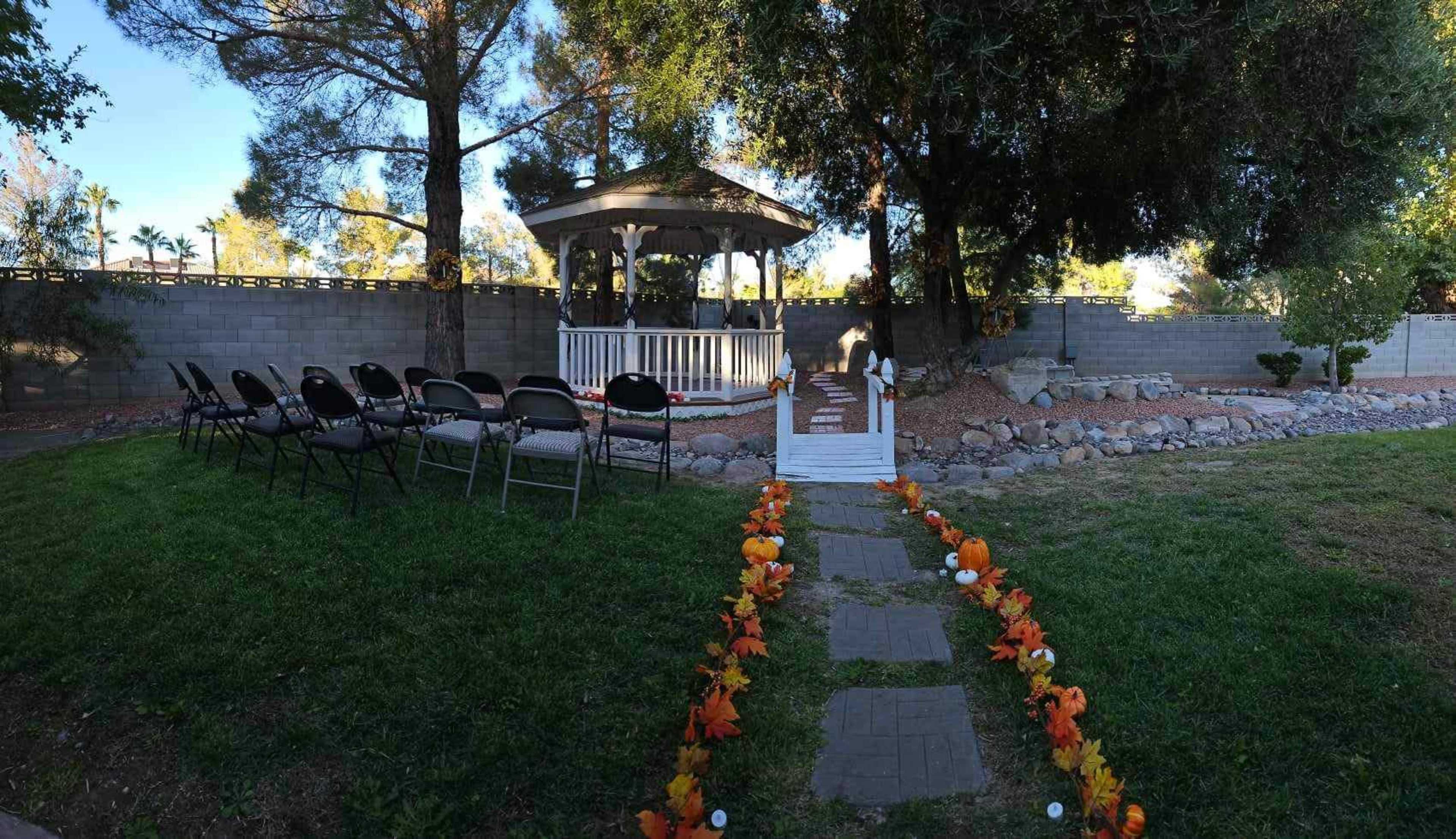 Gazebo in Backyard with mini bridge Image in Lone Mountain, LAS VEGAS, NV