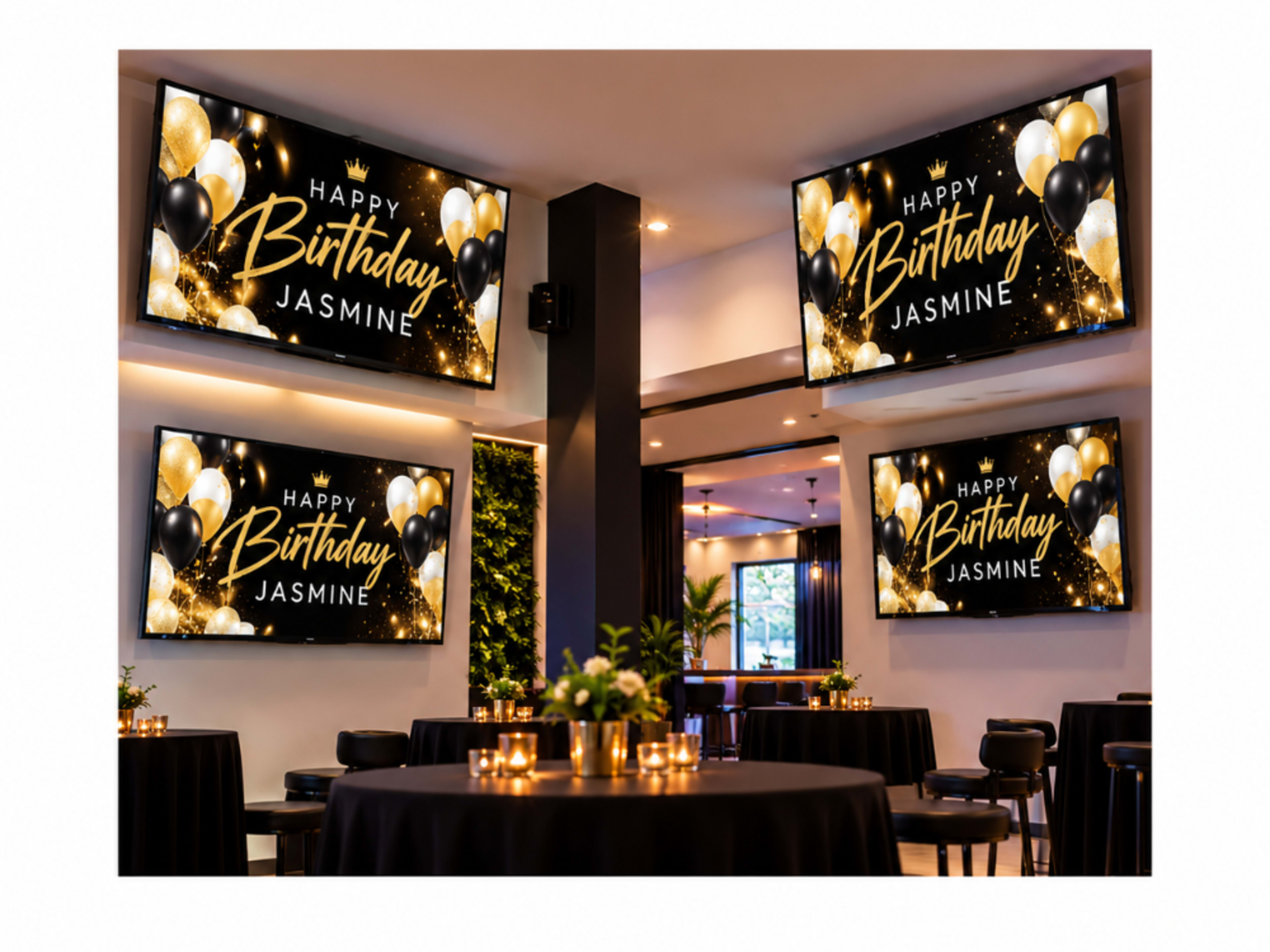 Custom Slideshow on 4 Venue TVs