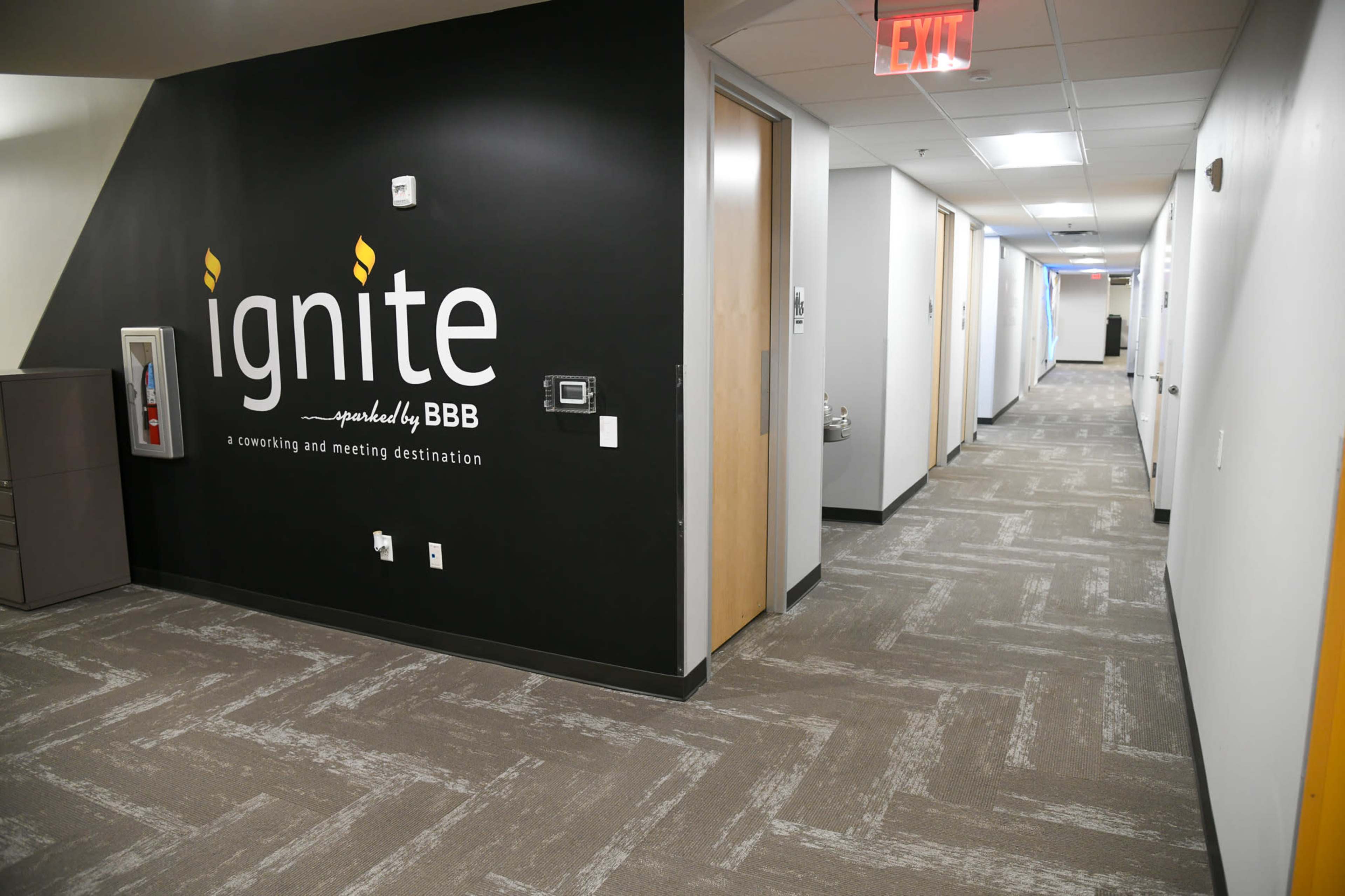 Ignite Sparked by BBB: Mockingbird Podcast Room Image in Berkley Square - Headway, Austin, TX