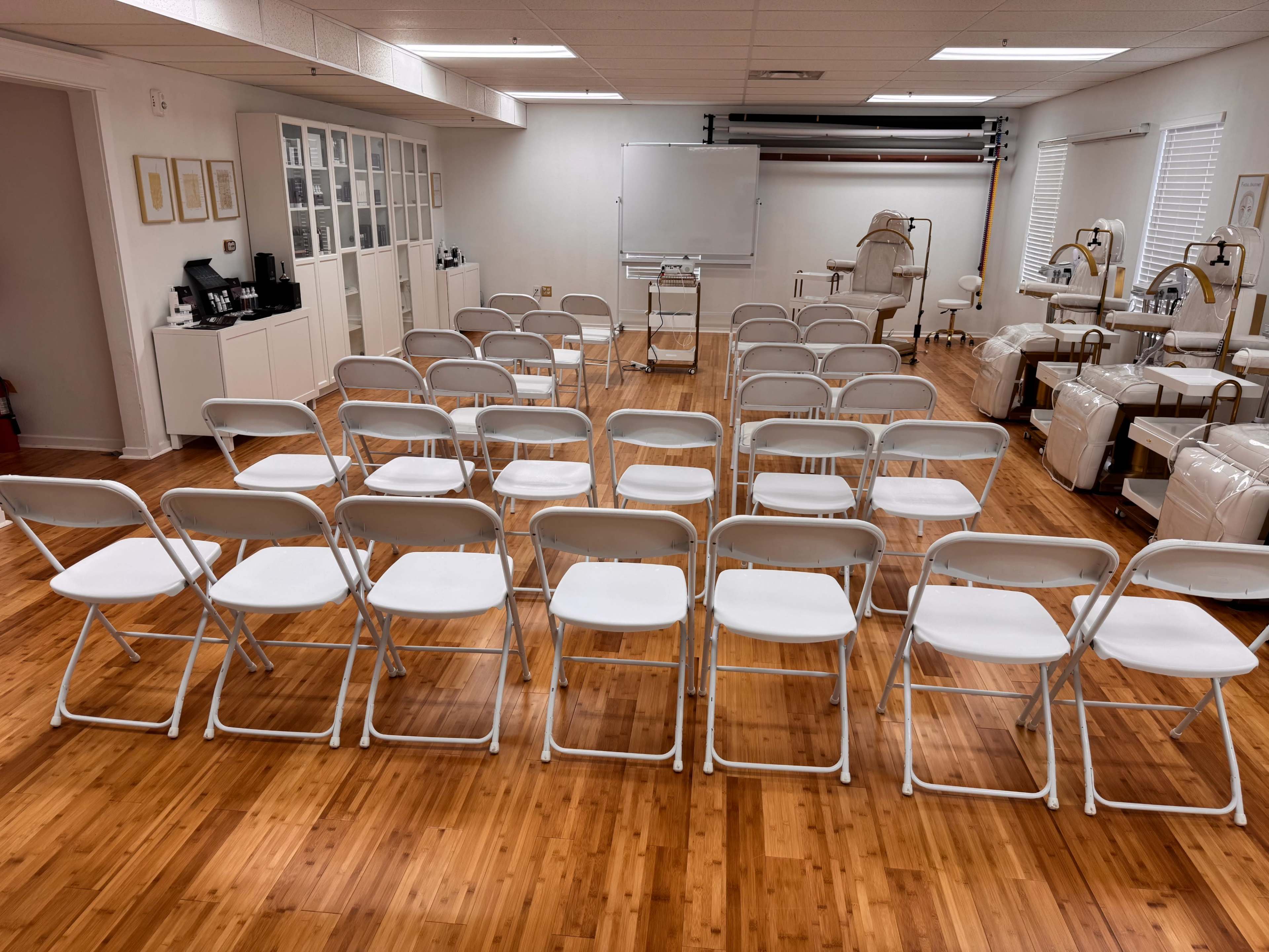 Luxe for all classroom experience.  Located in a busy neighborhood, this classroom sets the tone for any beauty professional. Image in Daly City, Daly City, CA