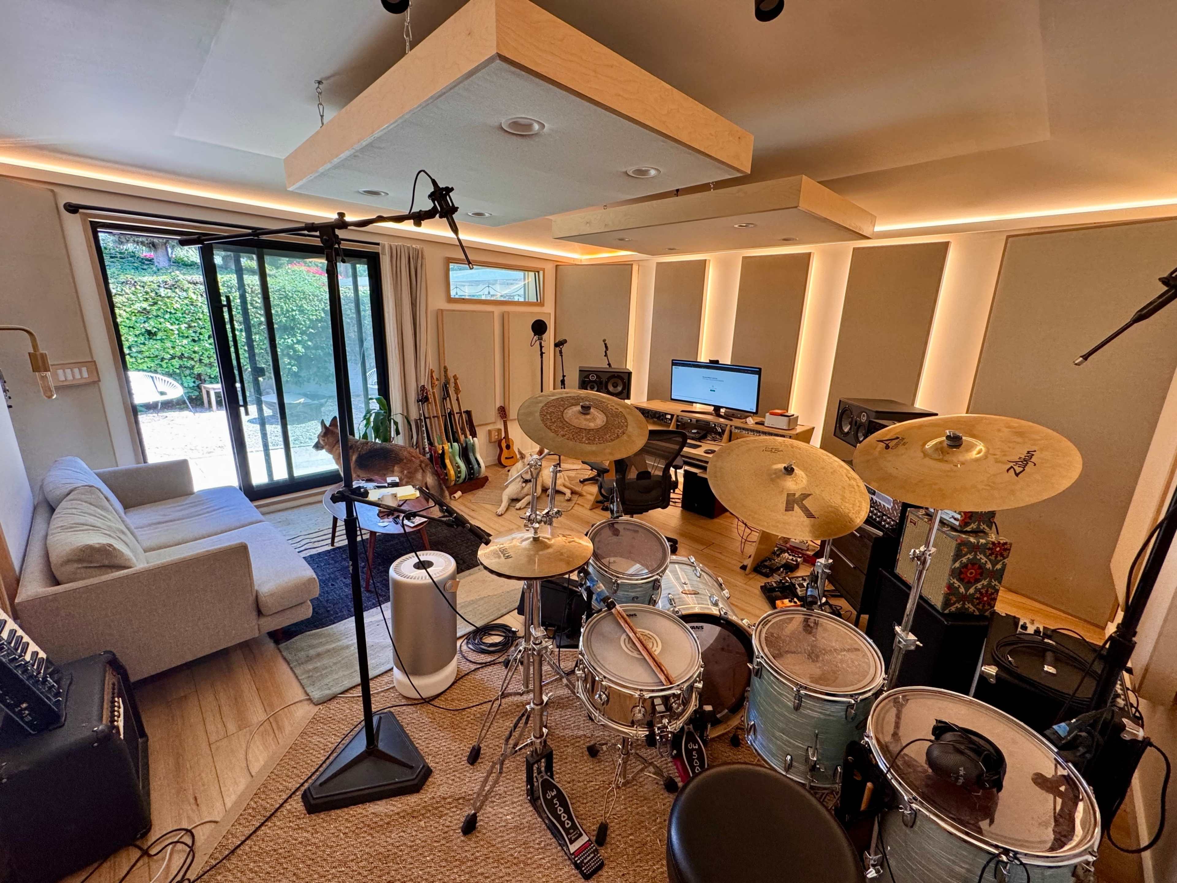 Production room with real drums, instruments, amps Image in Northeast Los Angeles, Los Angeles, CA