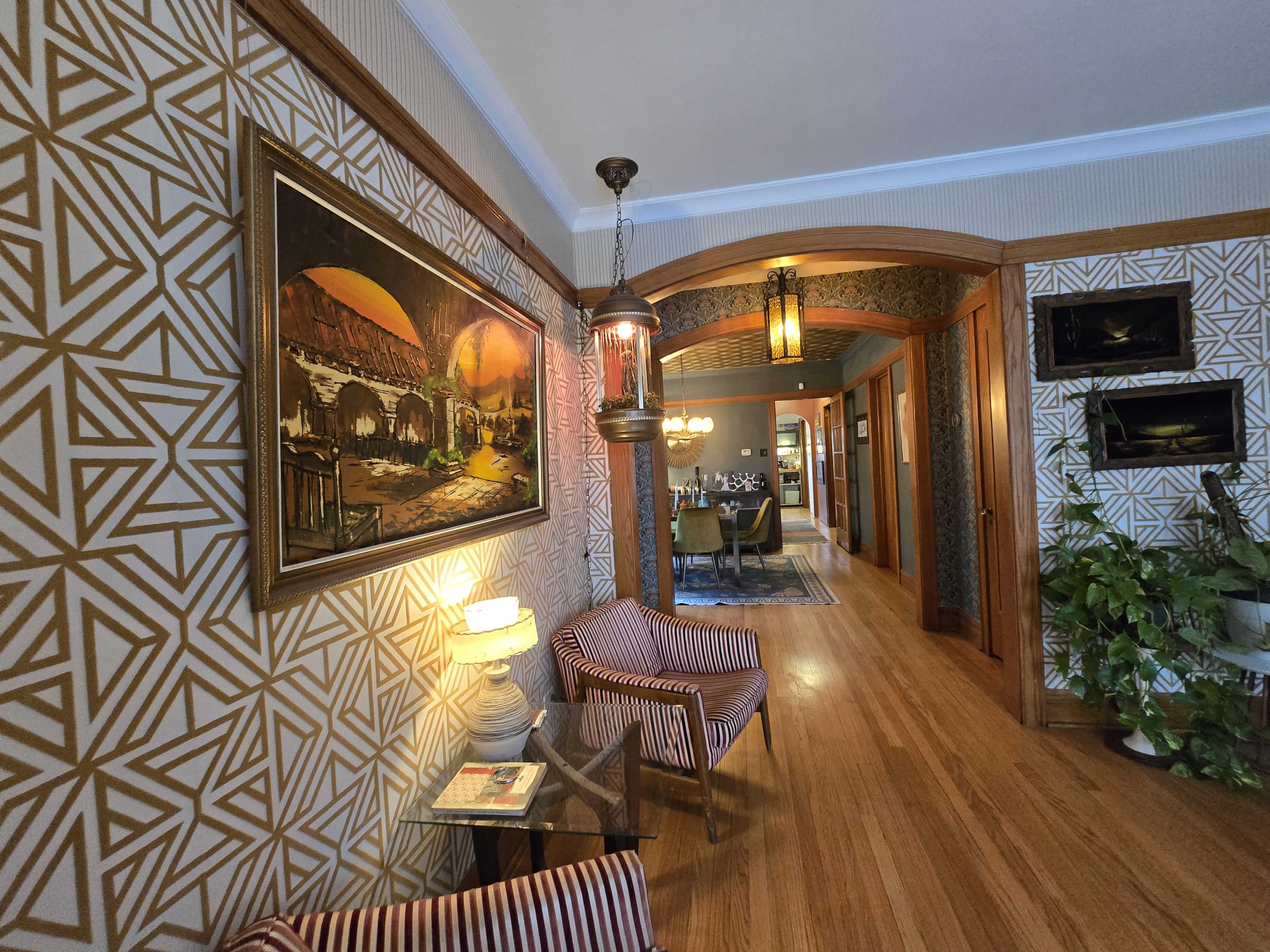 Vintage Bungalow in Berwyn. Full of Wallpaper with Retro Basement Image in Berwyn Township, Berwyn, IL