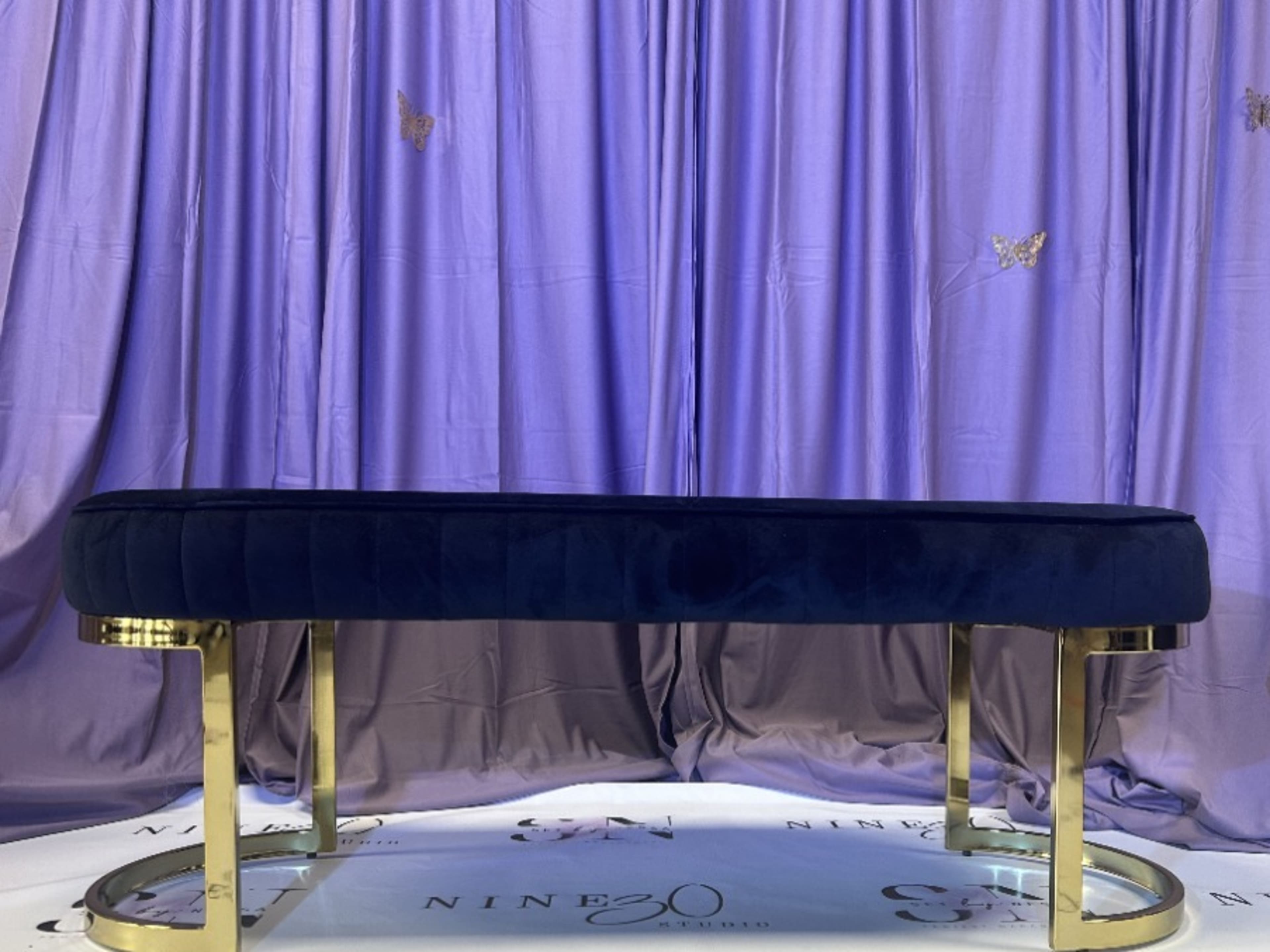 black velvet bench