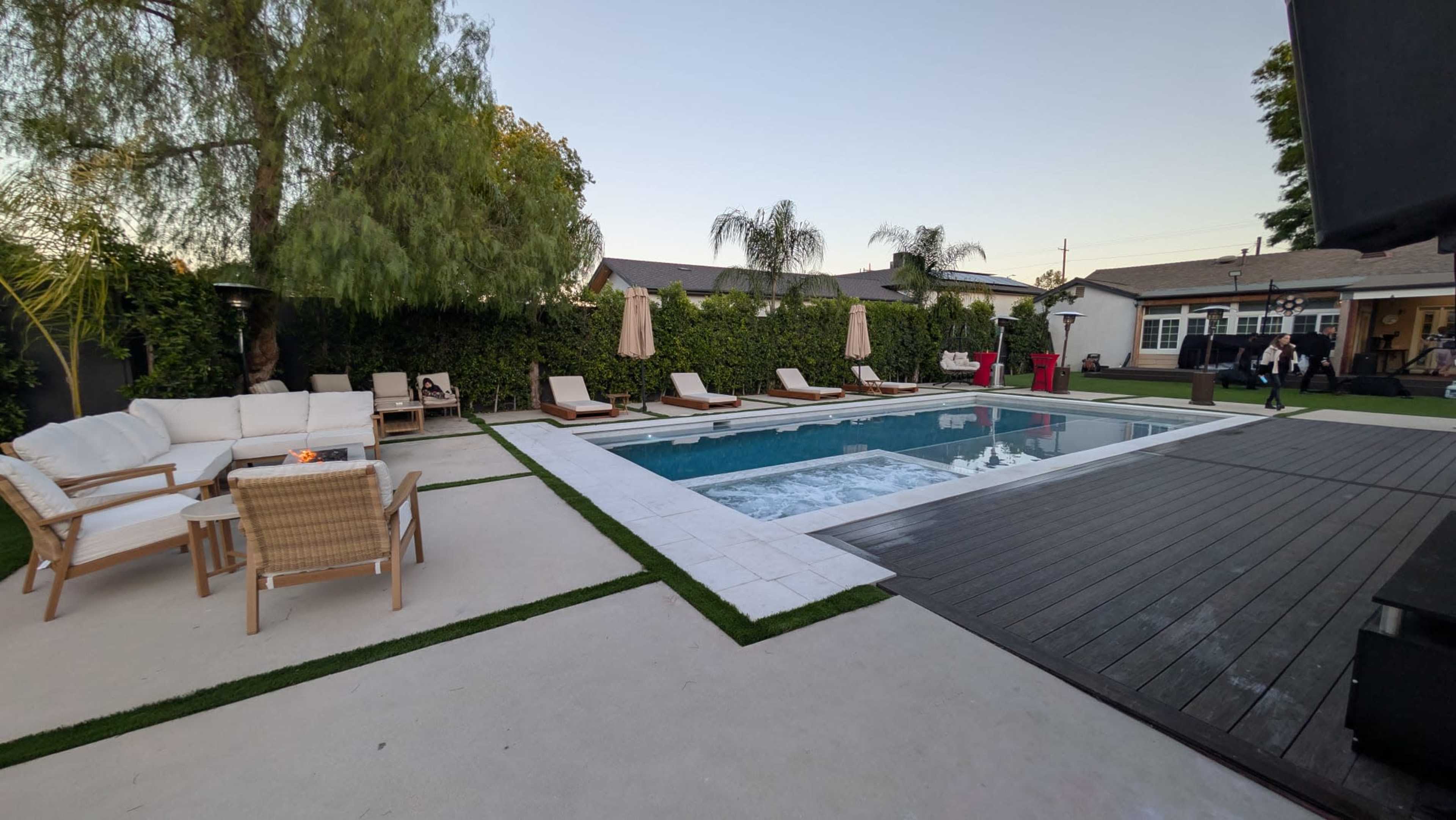 Luxurious backyard with a pool and rec room Image in Woodland Hills, WOODLAND HILLS, CA