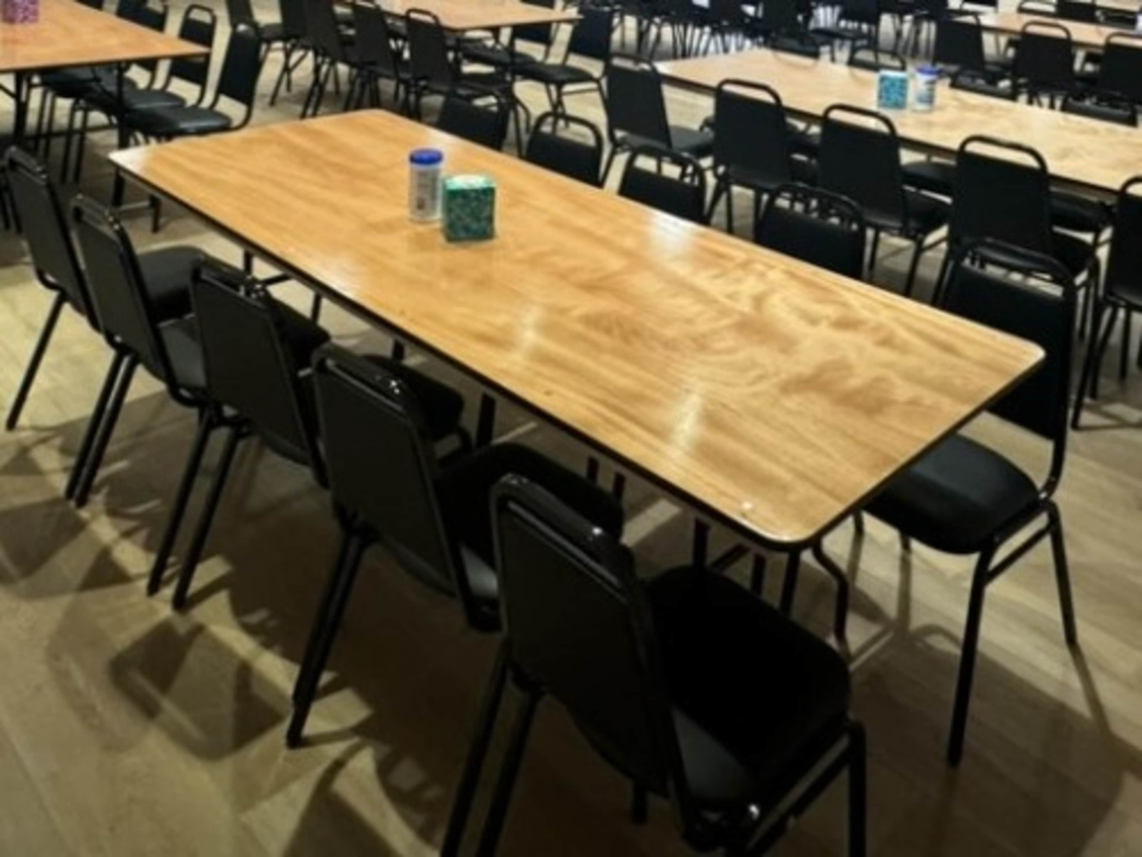 8 ft Wood/Metal Table