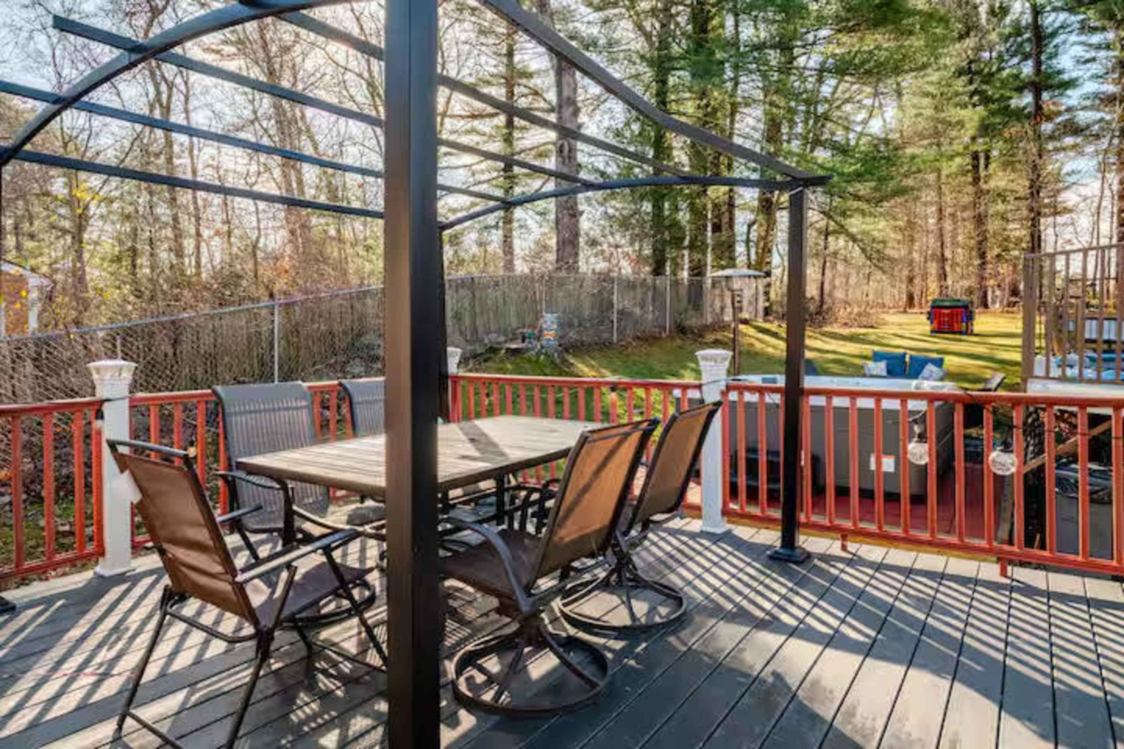 Backyard Oasis with Pool,Hot Tub & Playground Image in Burlington, Burlington, MA