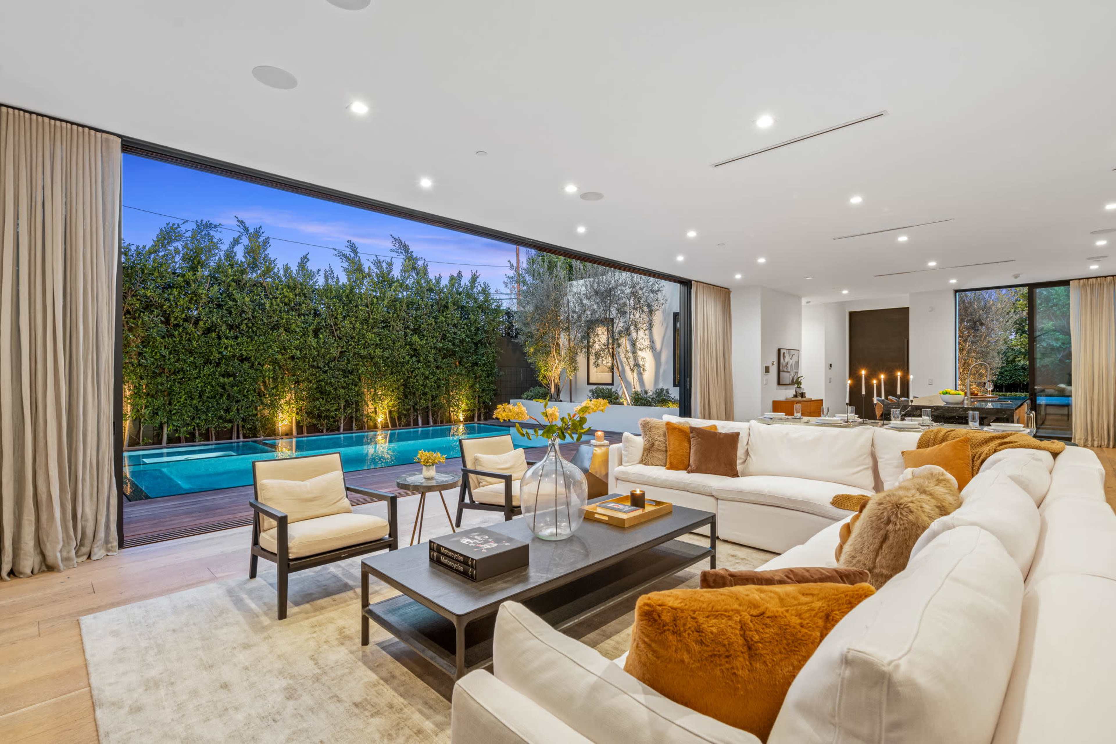 Modern Mansion w/ Pool Courtyard & Contemporary Interior Image in Beverly Grove, Los Angeles, CA