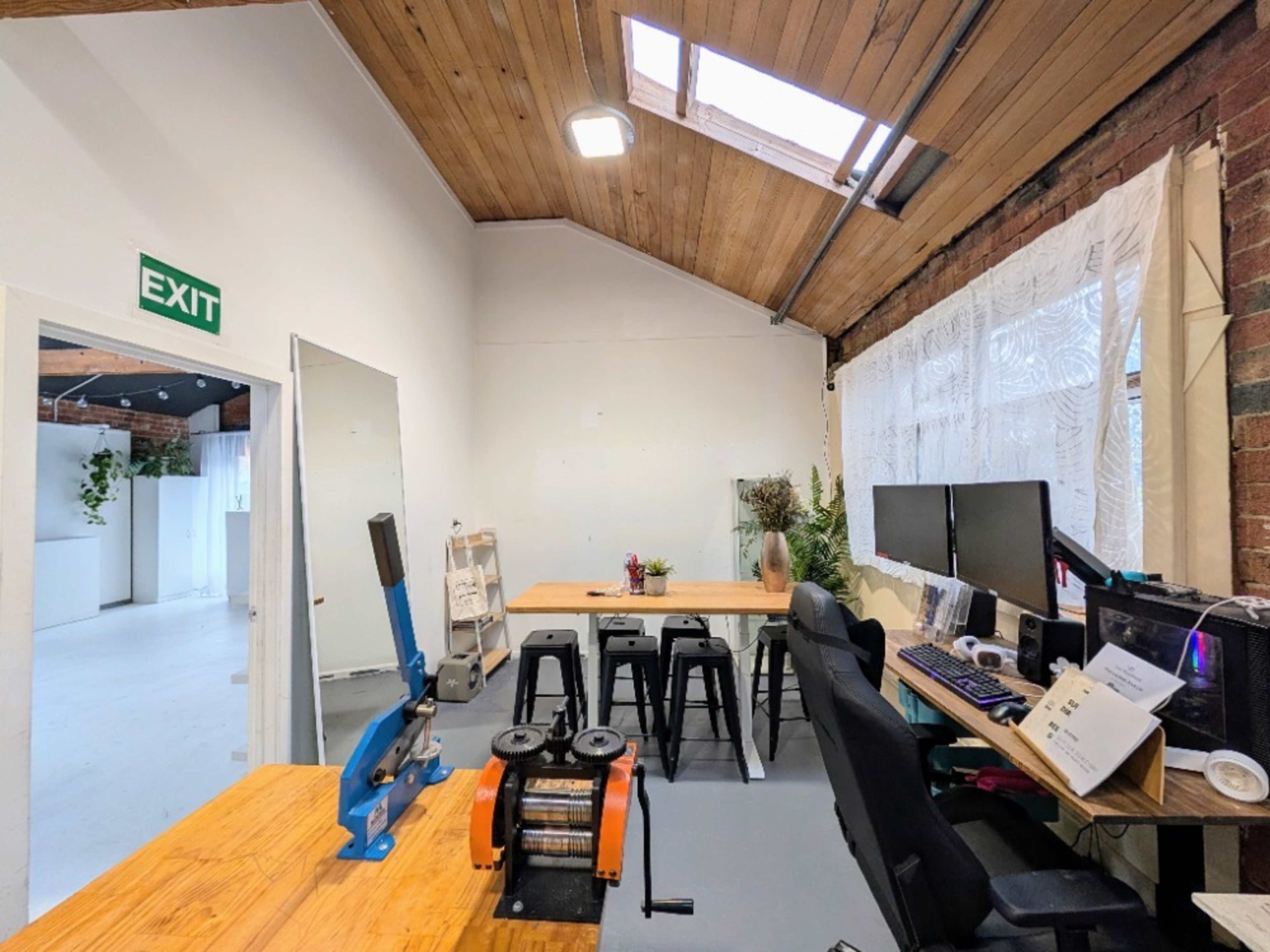 Height Adjustable desk in Jewellers Workshop