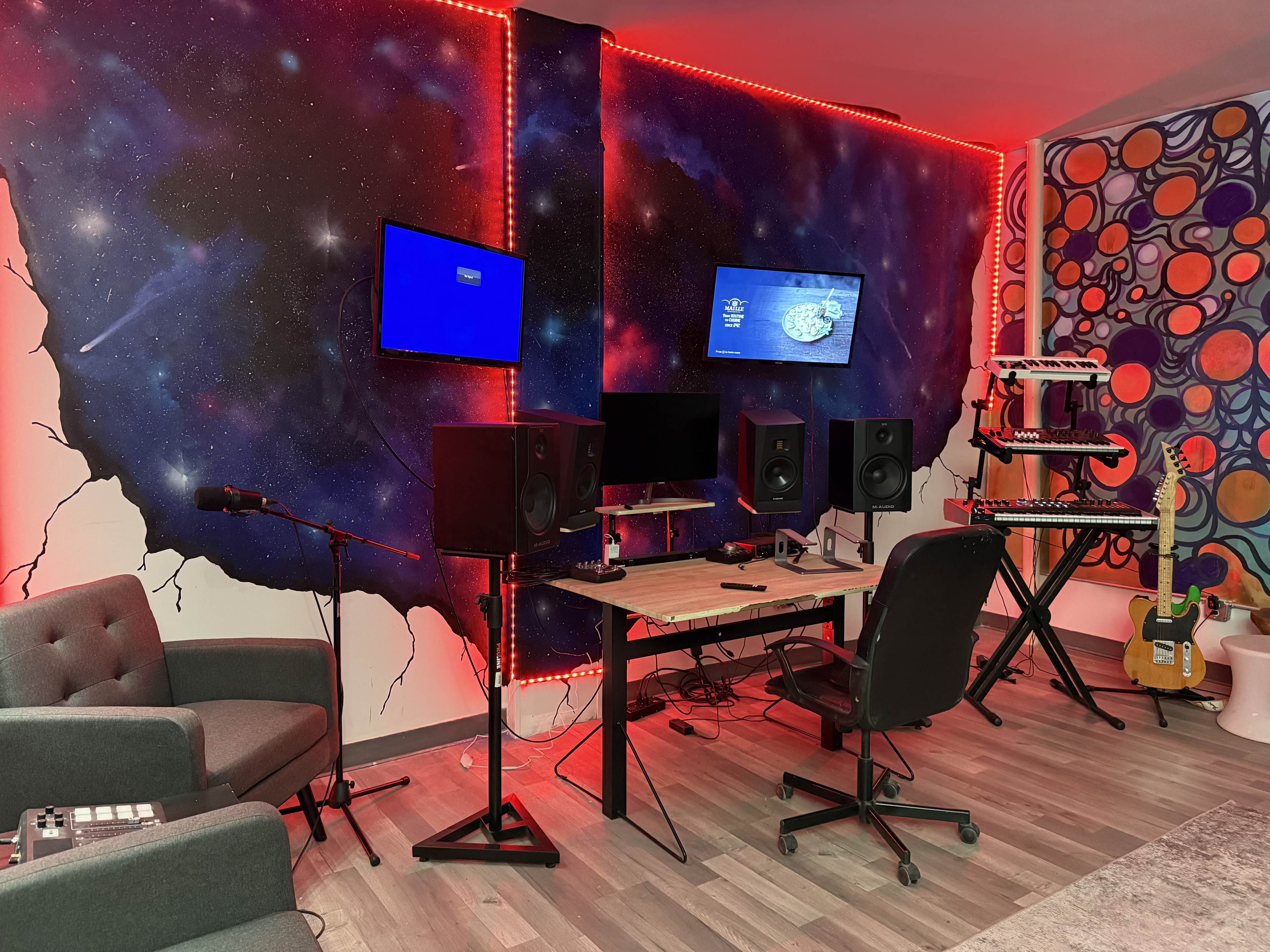 Professional Recording Studio with LED Lighting and Creative Vibe Image in Downtown West, Saint Louis, MO