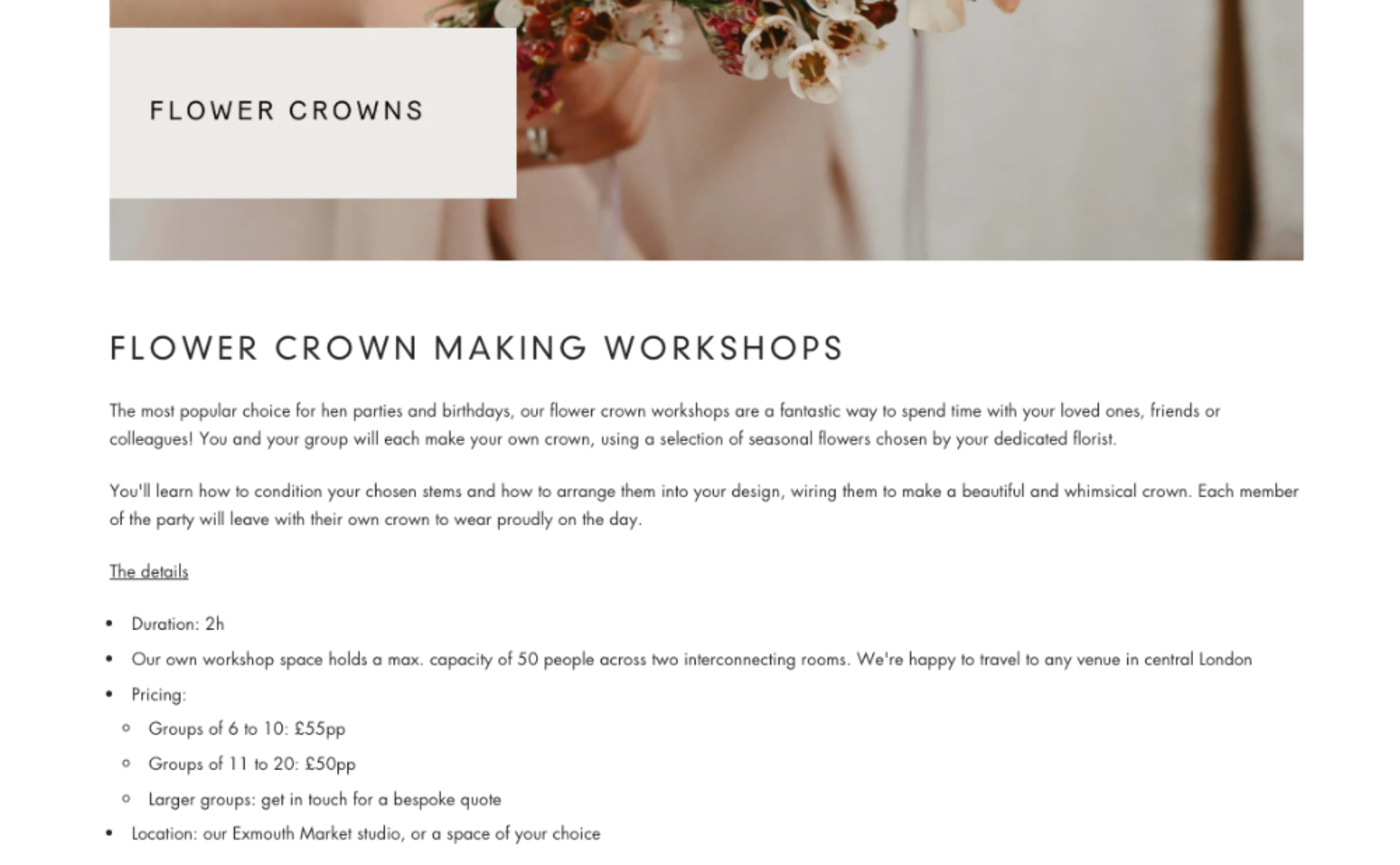 Flower Crown Making Workshop