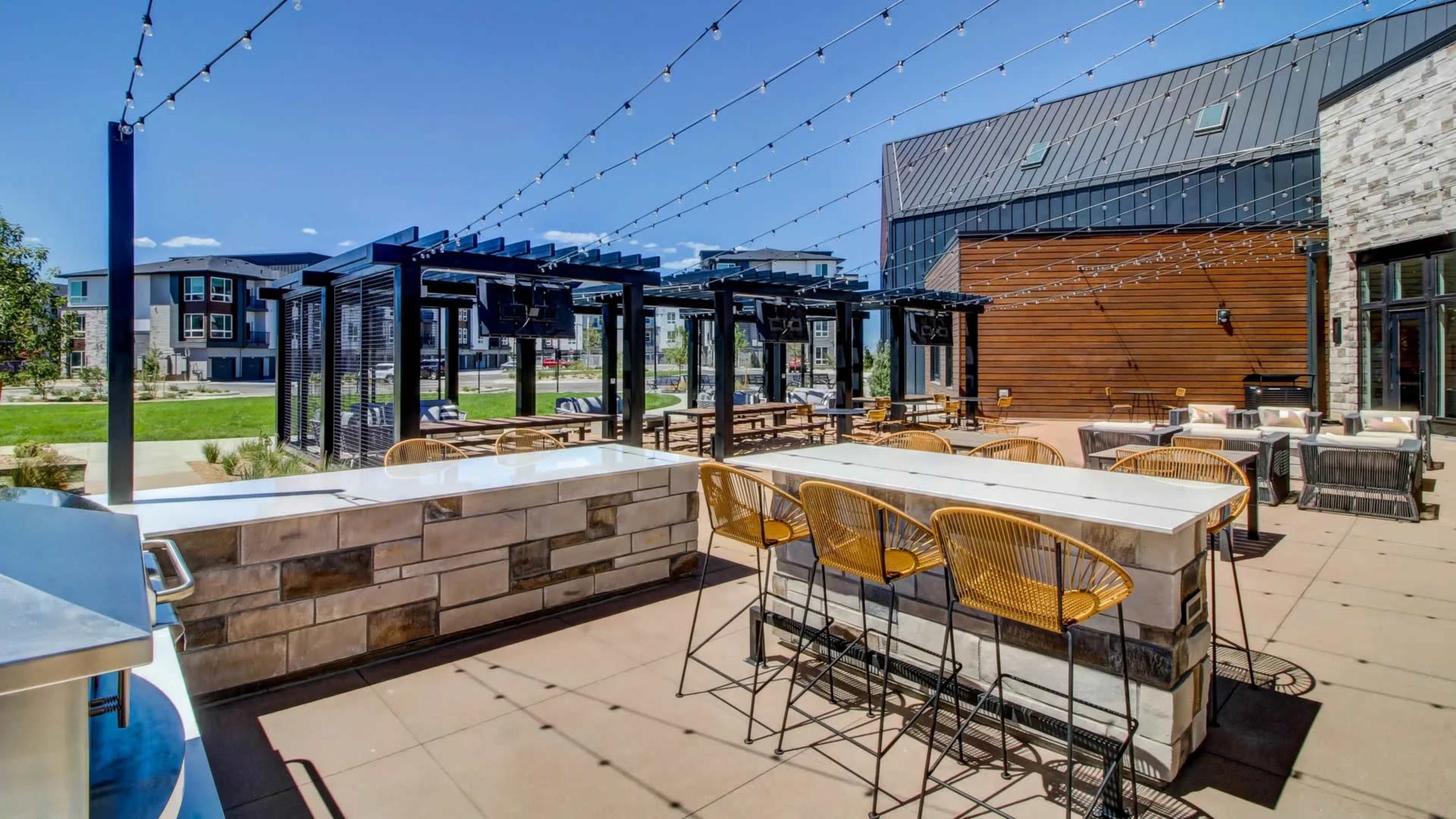 Urban Biergarten Oasis Image in Central Park, Denver, CO