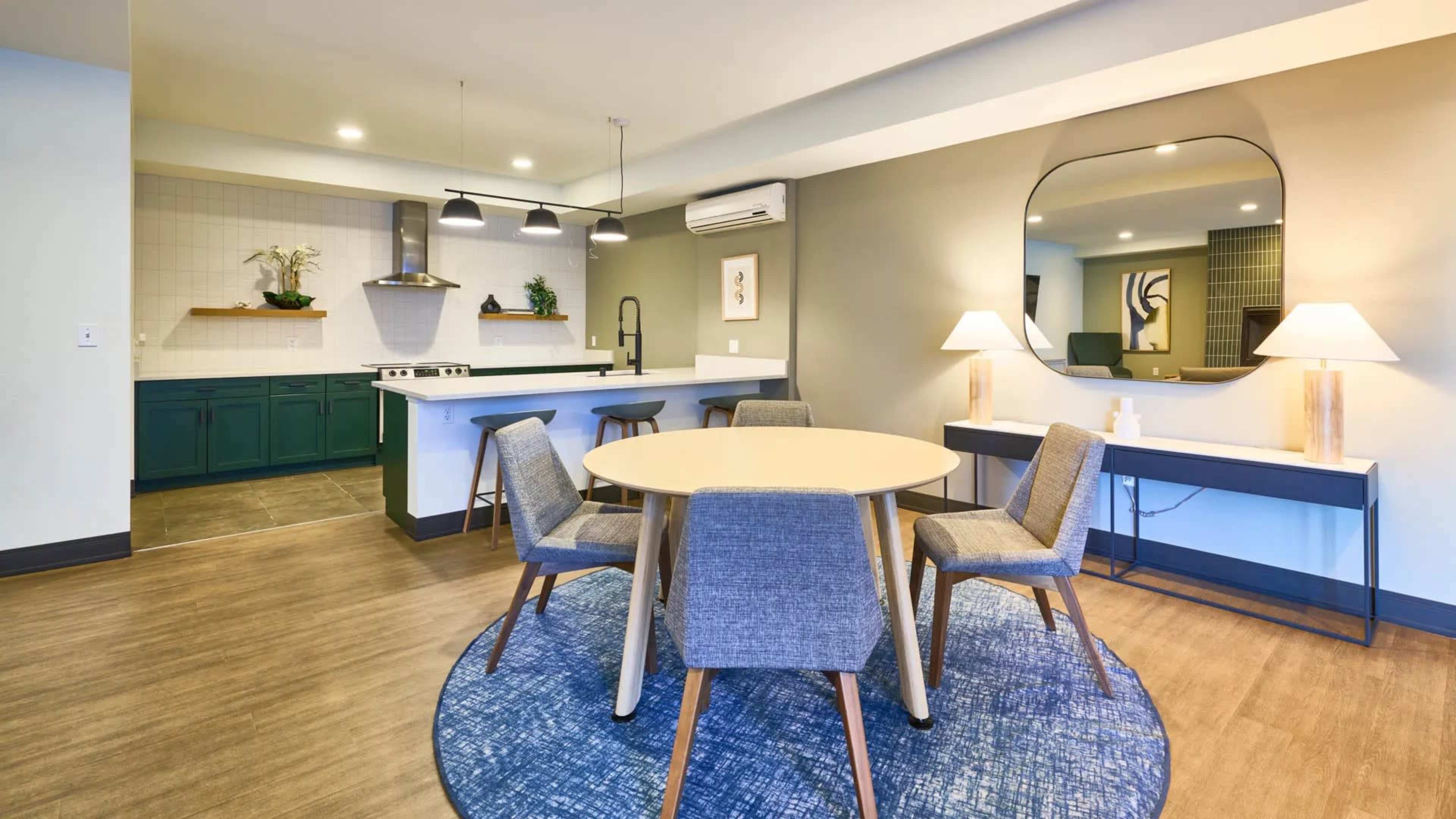 Cozy Lounge-Style Clubhouse with Kitchen & Restroom Image in Downtown, Redmond, WA