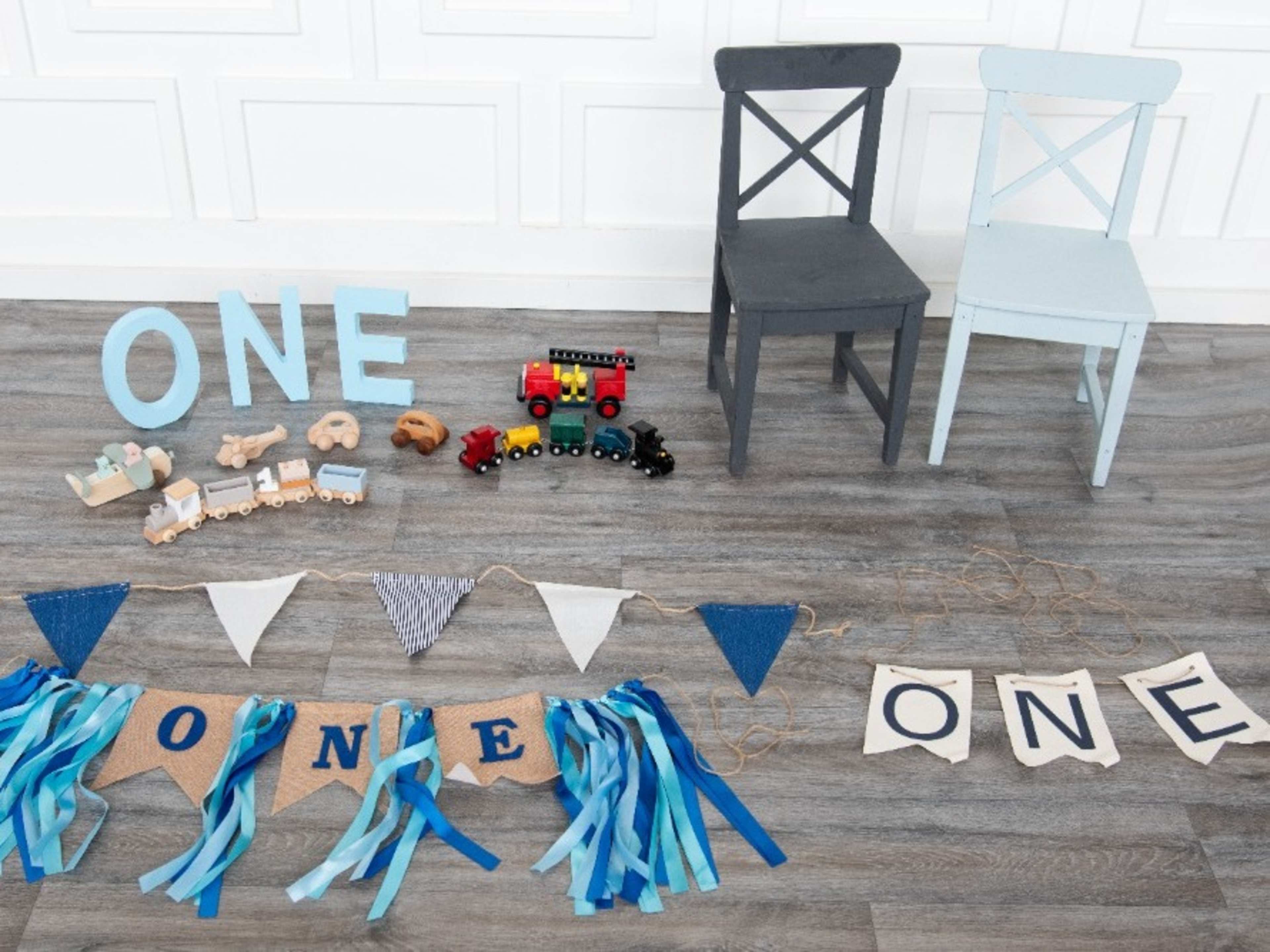 One Year Photoshoot Bundle In Blues/Grays