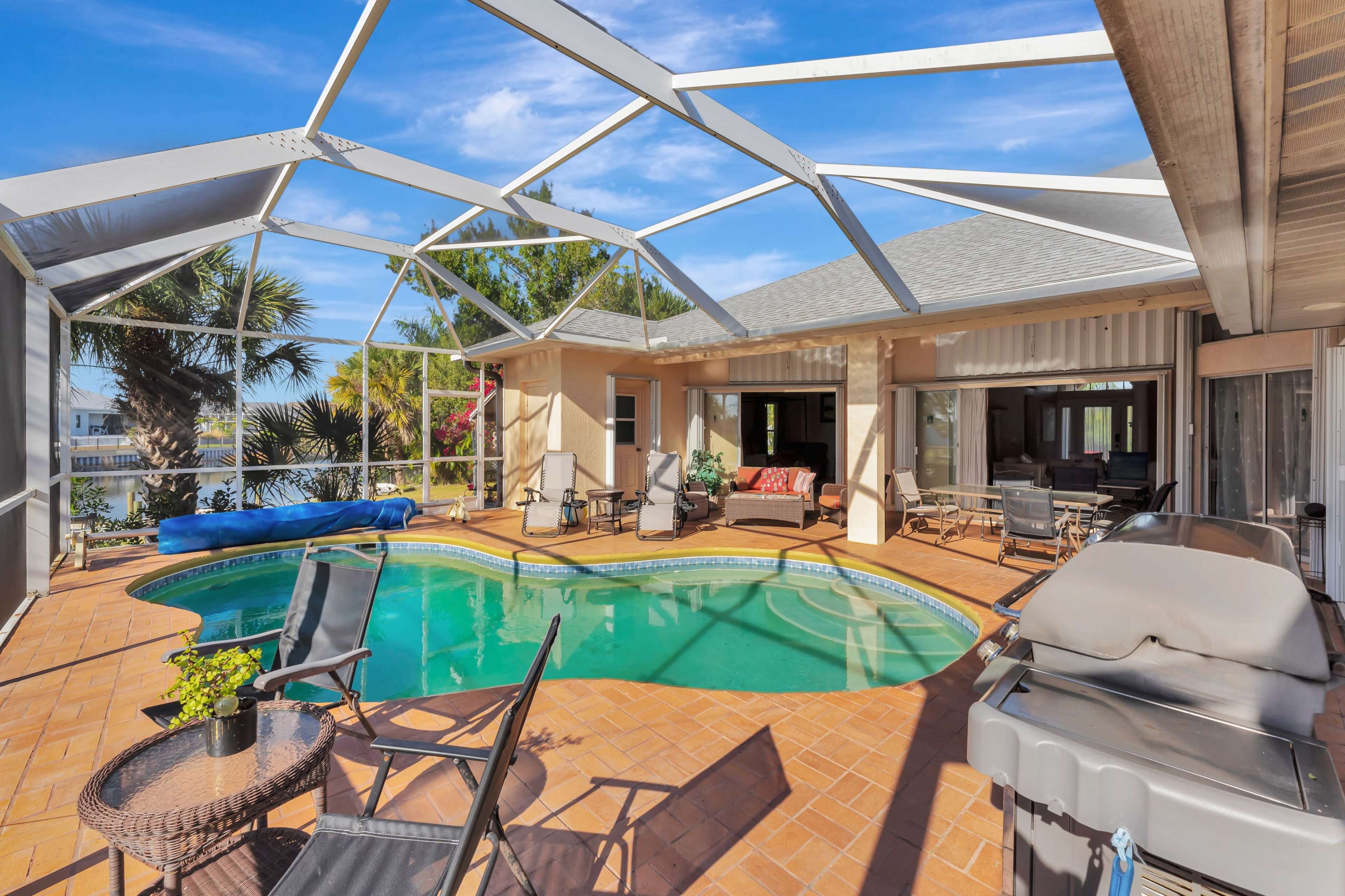 Sunset Paradise: Luxury Waterfront Home With Pool Image in South Gulf Cove, Port Charlotte, FL