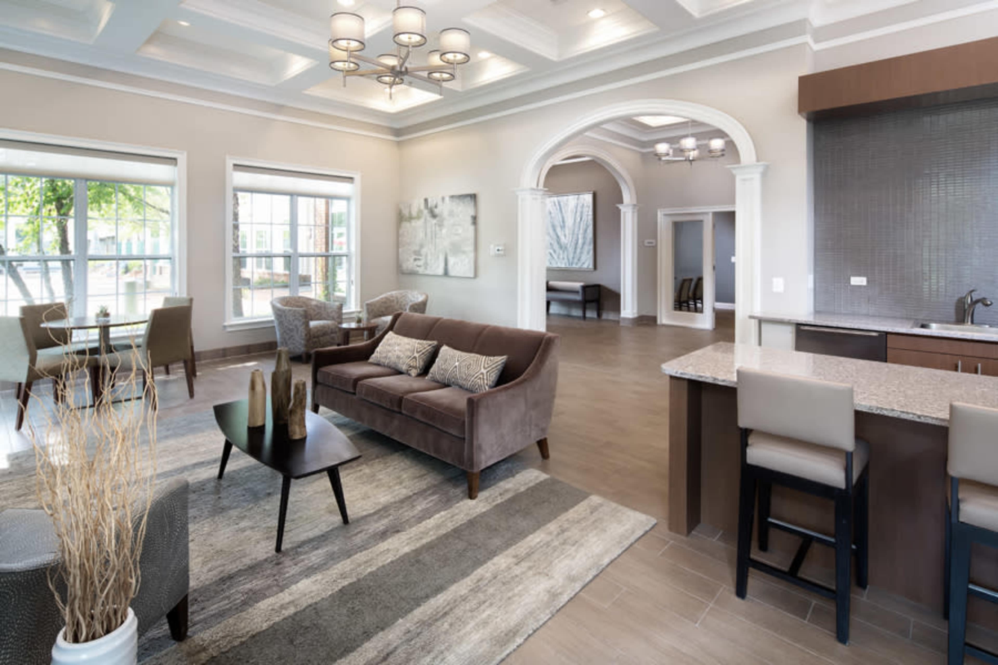 Spacious Clubroom with Fireplace & Plush Seating Image in Florham Park, Florham Park, NJ