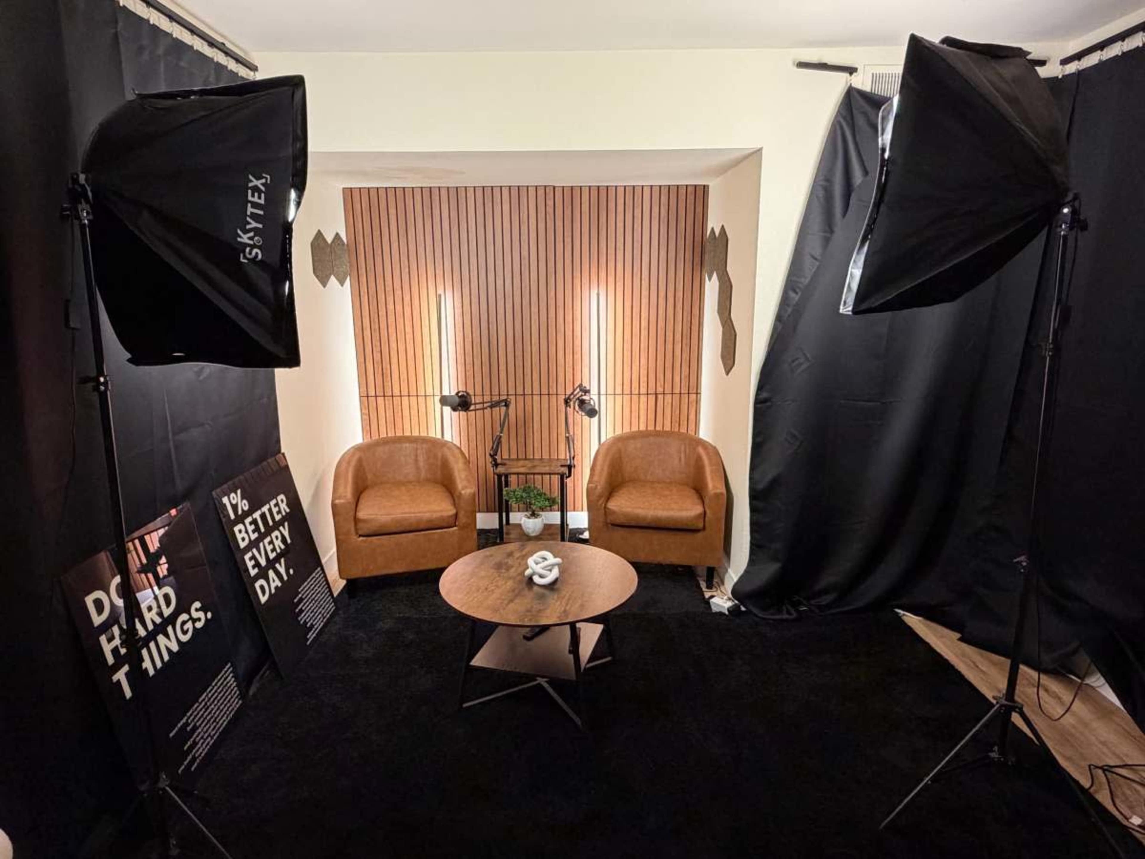 Hilltop Podcast Studio with Warm Editorial Aesthetic Image in Vallejo, Vallejo, CA