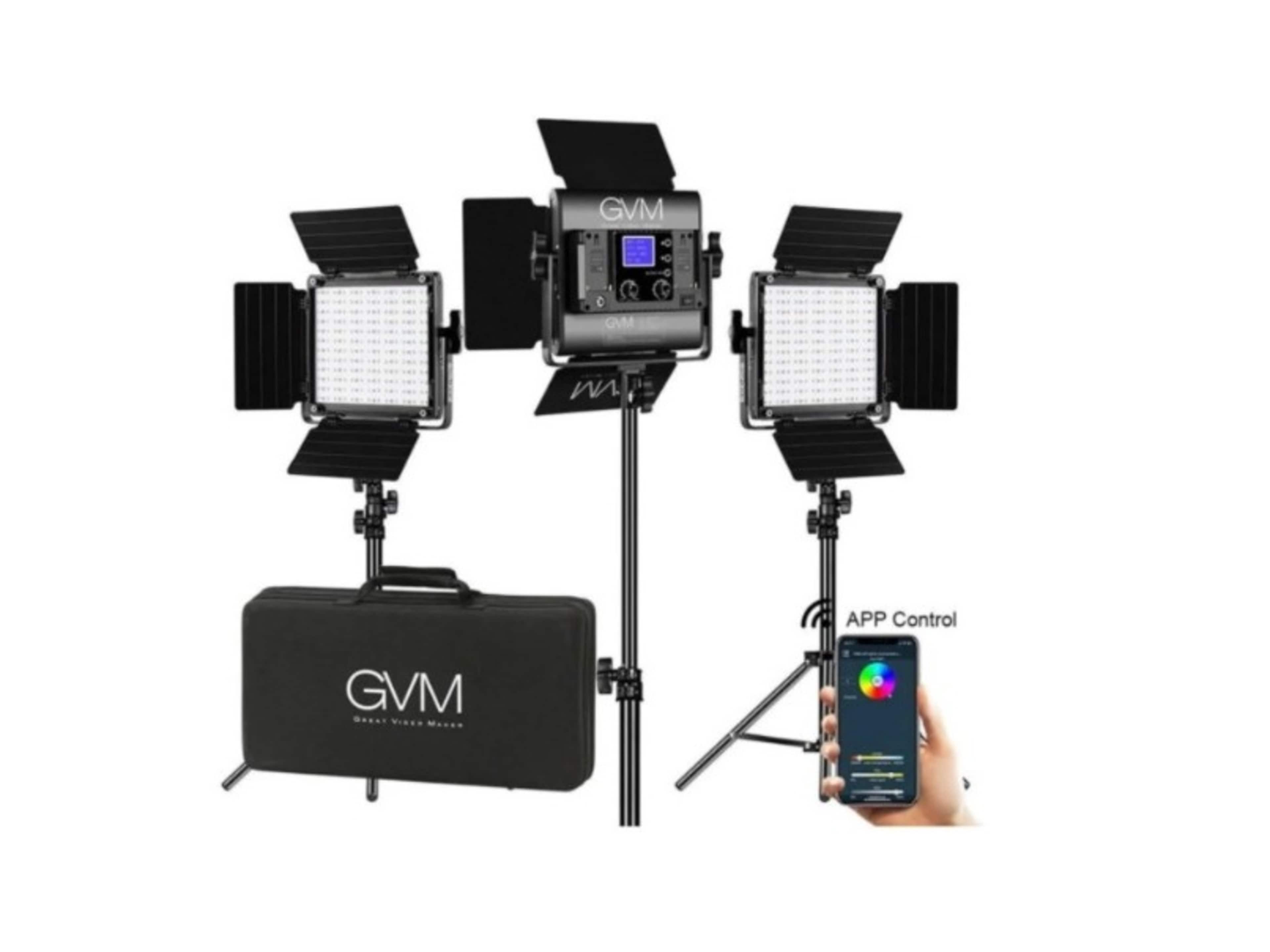 3 Items - GVM RGB LED Video Lighting With Battery