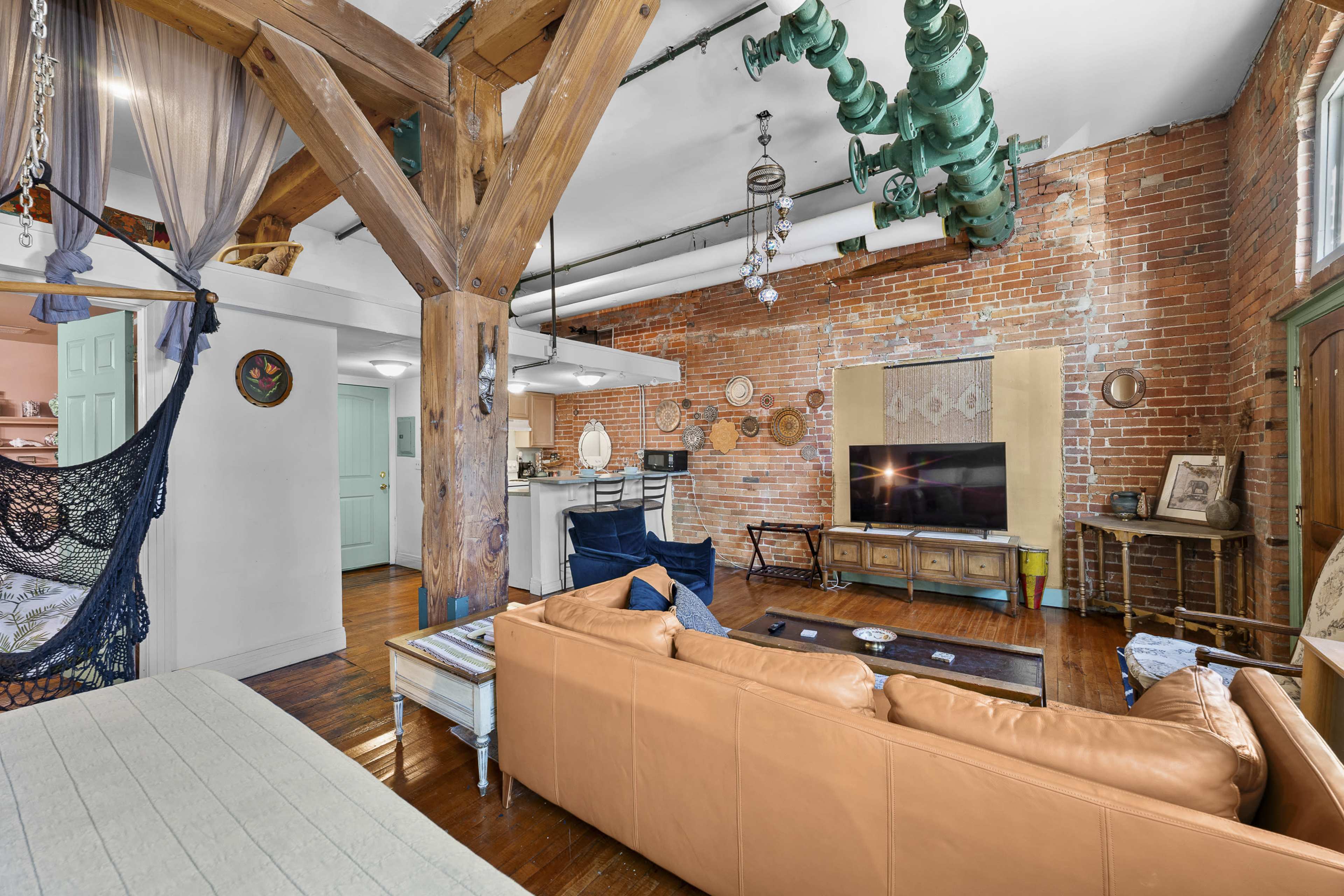 Bohemian Loft with folk art decor Image in Russell Industrial, Detroit, MI