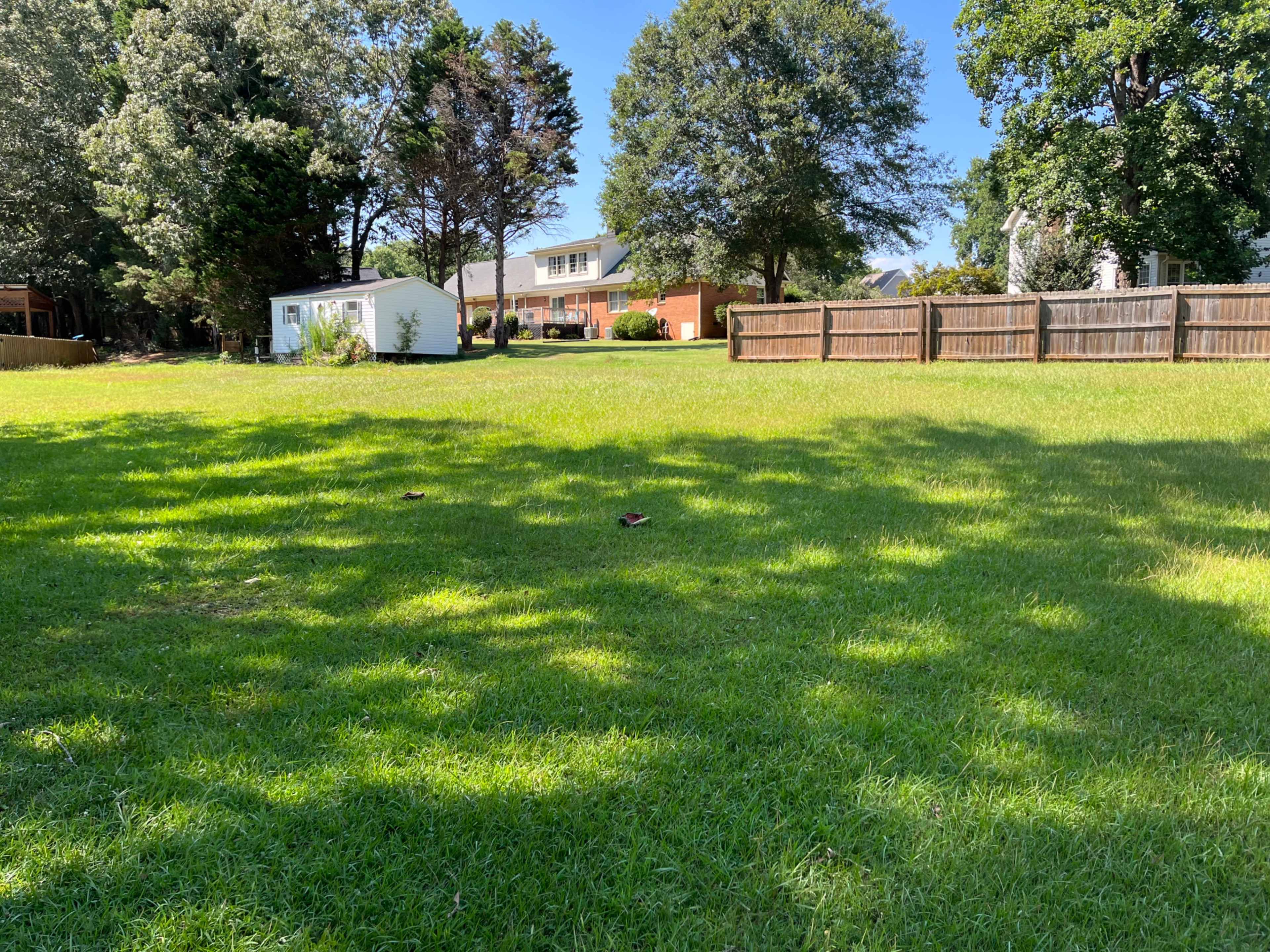 Great Blank Canvas-Semi-private, partially fenced, partially wooded 4.4 Acre Backyard Lot Image in Powdersville, Easley, SC