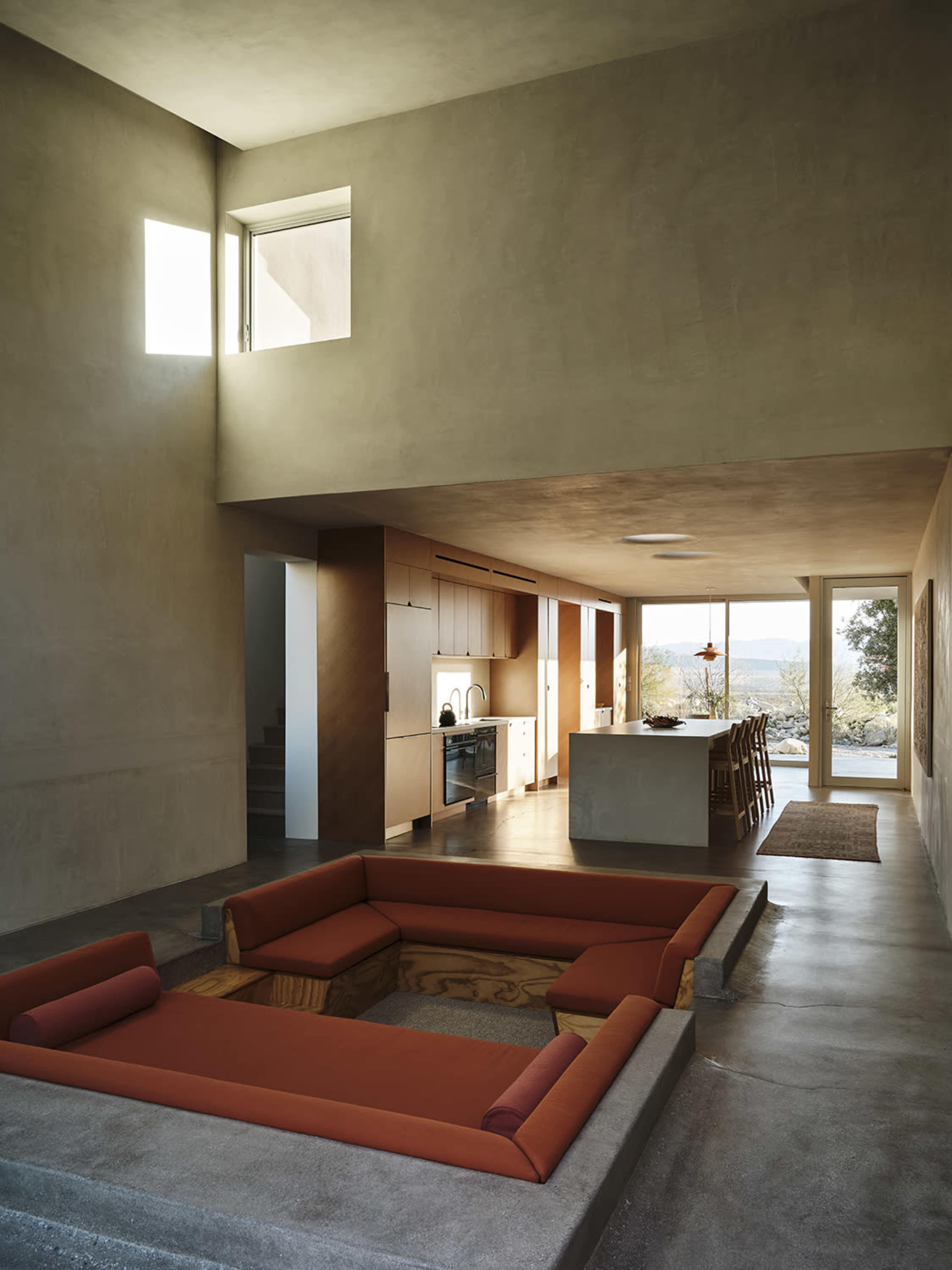 brutalist desert house in an olive grove with mountain views Image in , Whitewater, CA