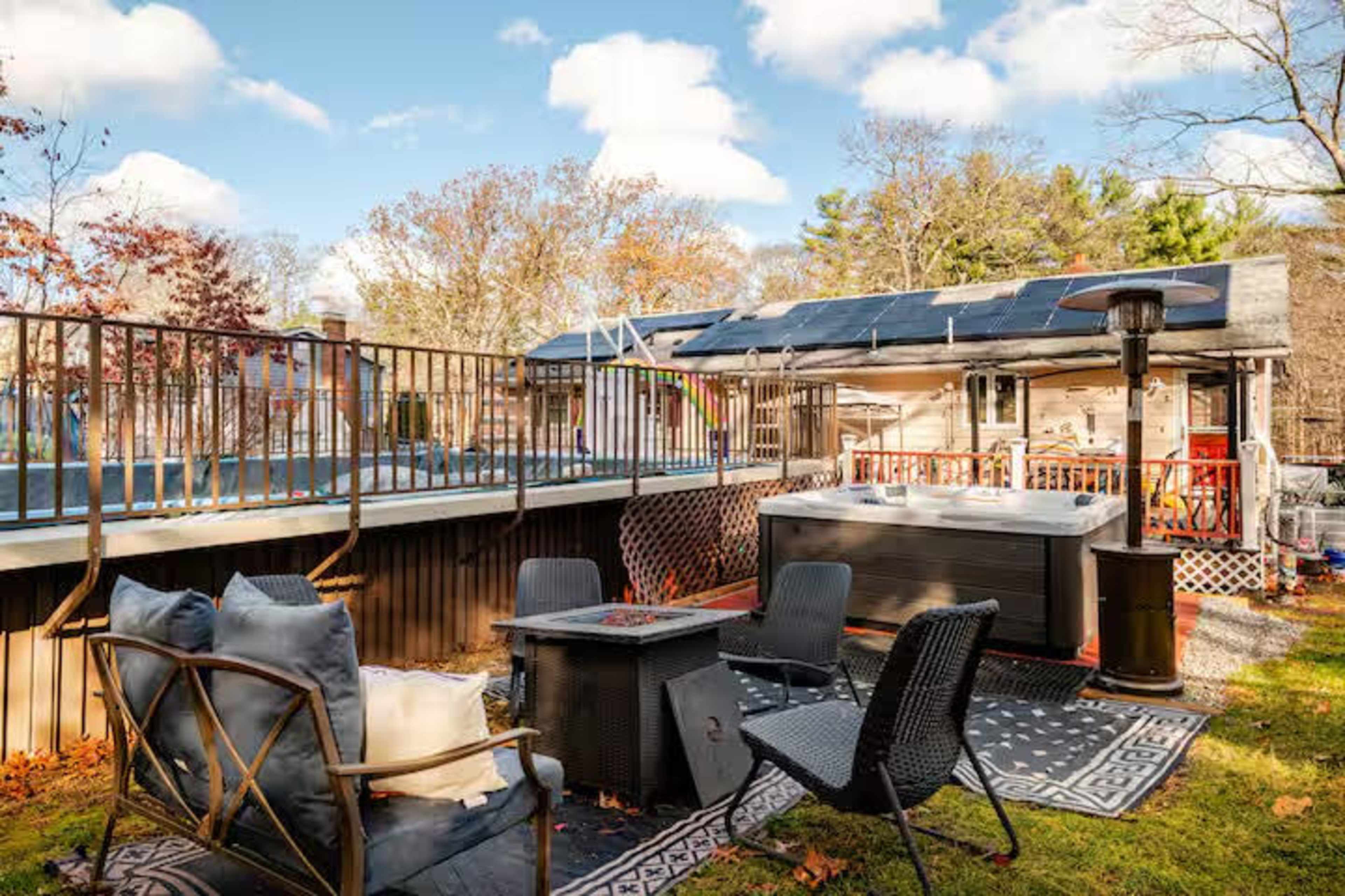 Backyard Oasis with Pool,Hot Tub & Playground Image in Burlington, Burlington, MA