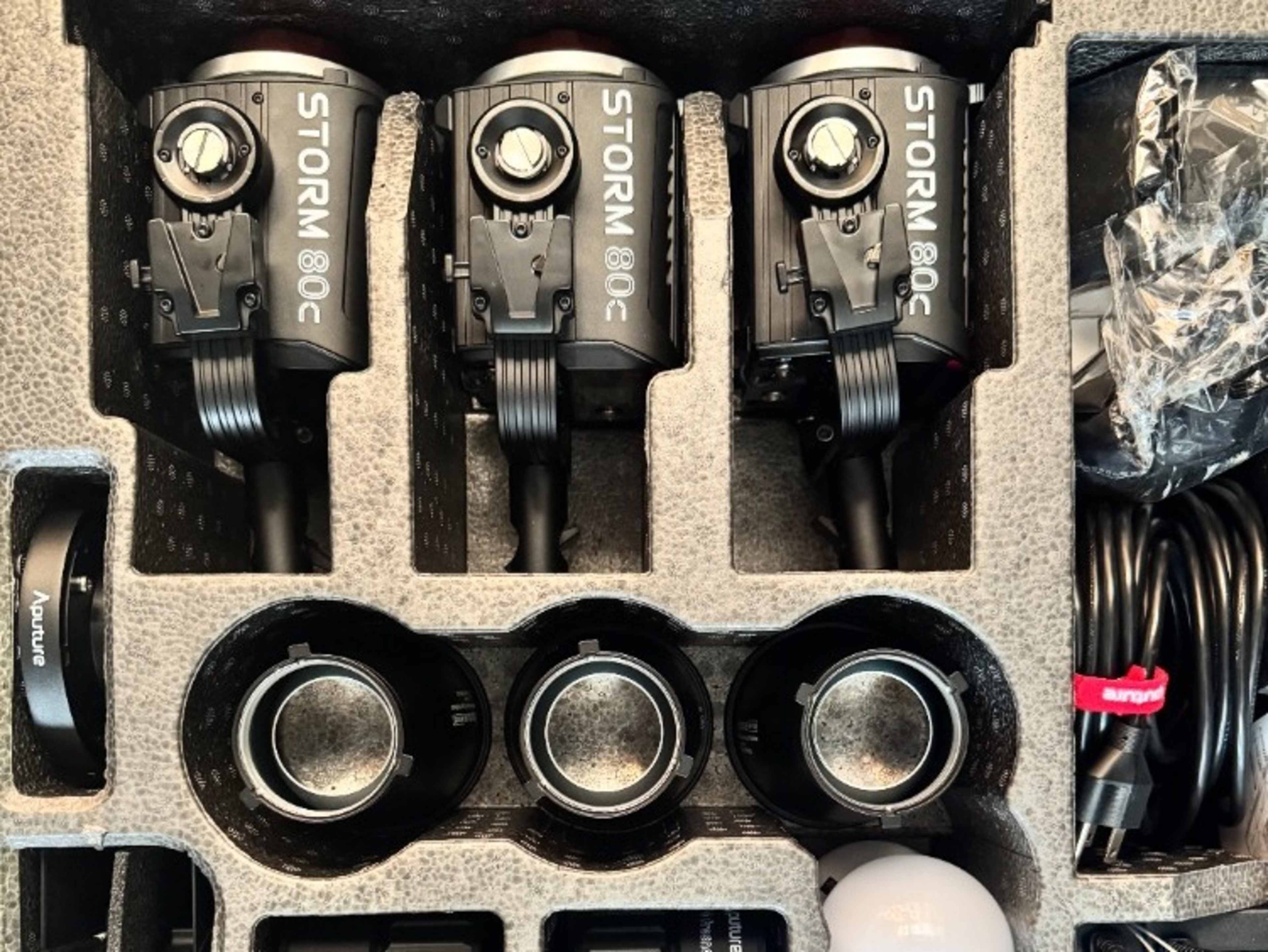 3X Aputure 80C Storm Mono lights