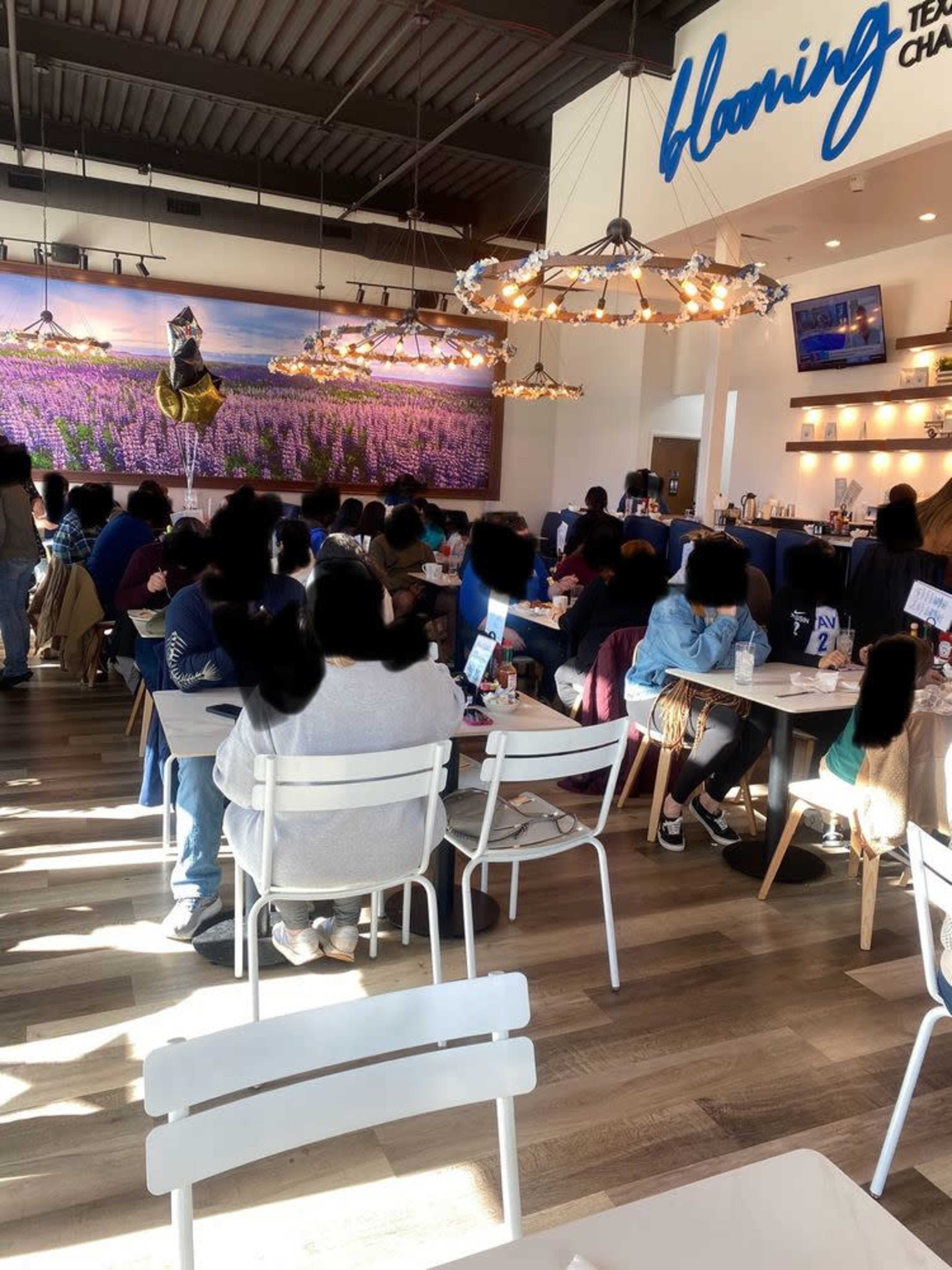 Bright Texas Dining Hall with Wildflower Mural Wall Image in Lewisville, Lewisville, TX