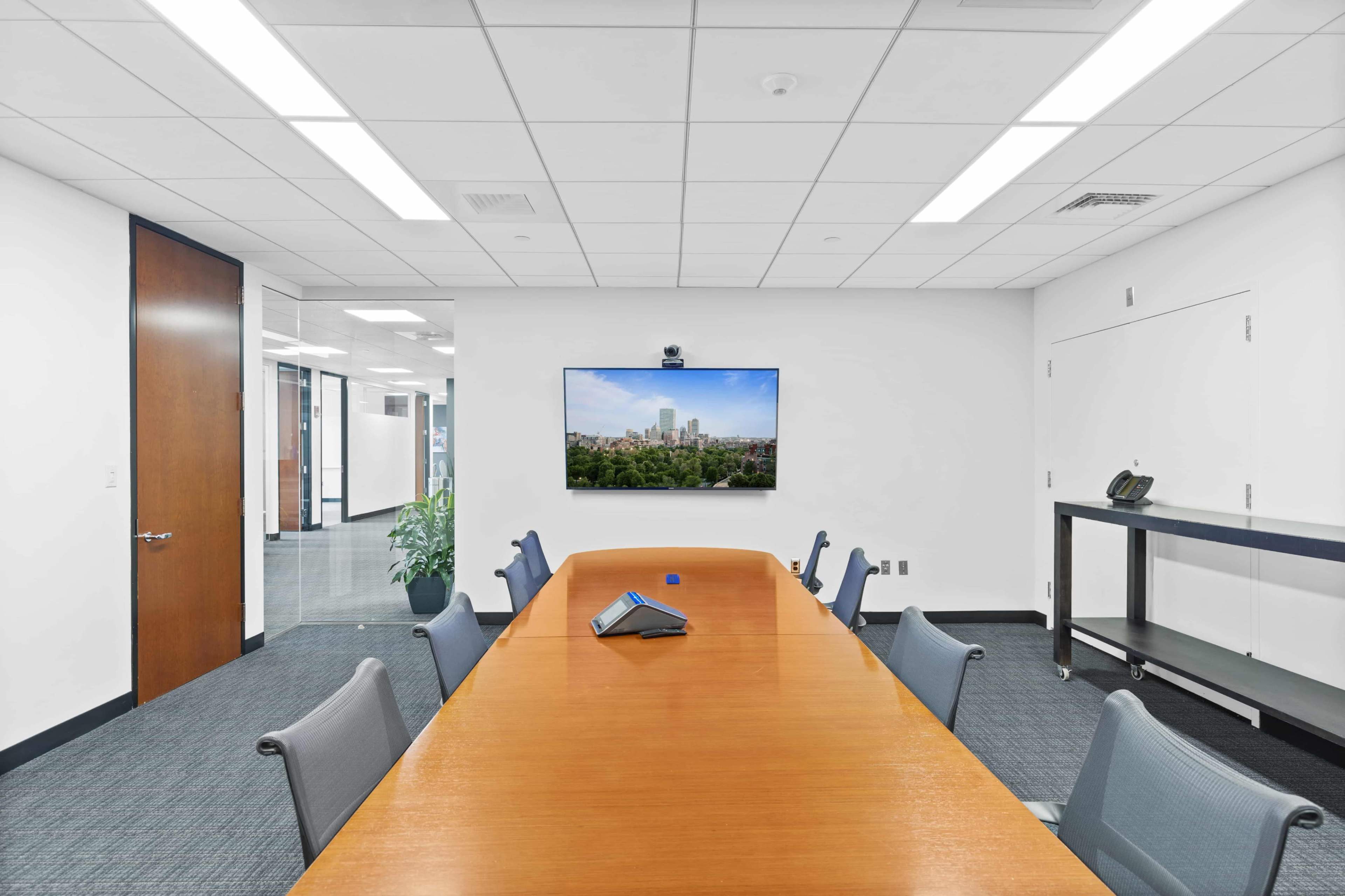 Executive Boardroom with Zoom System Image in Downtown, Boston, MA