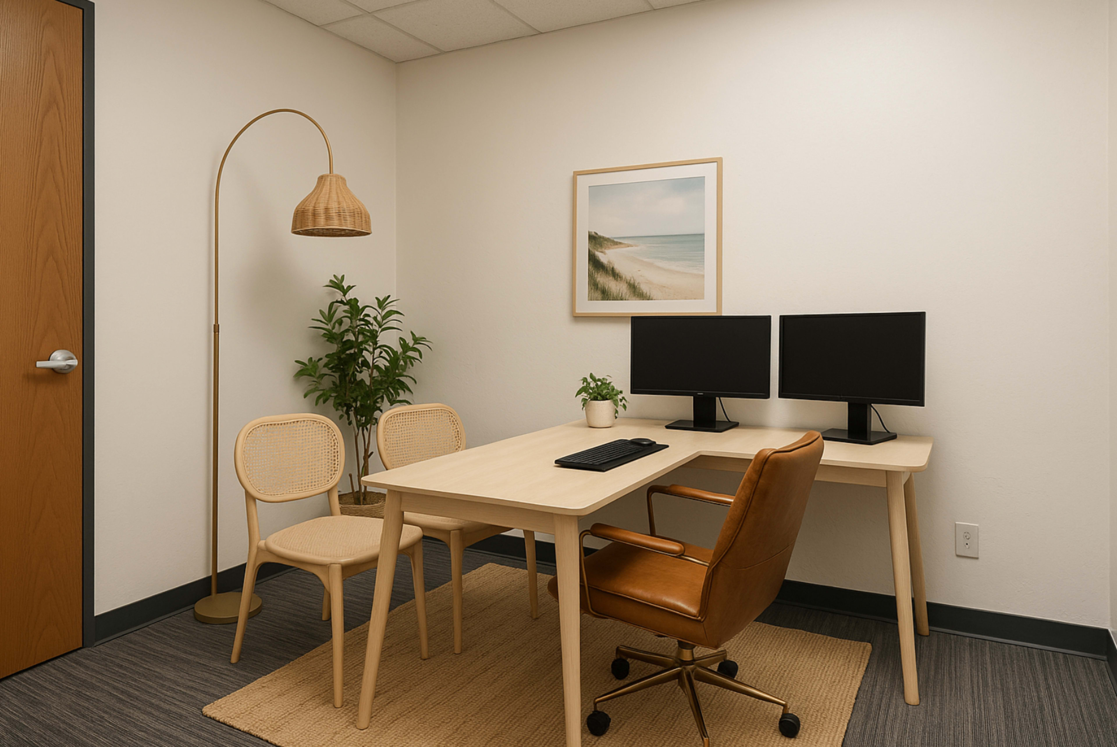Airy Coastal Workspace in Carlsbad with Warm Natural Light Image in Carlsbad, Carlsbad, CA