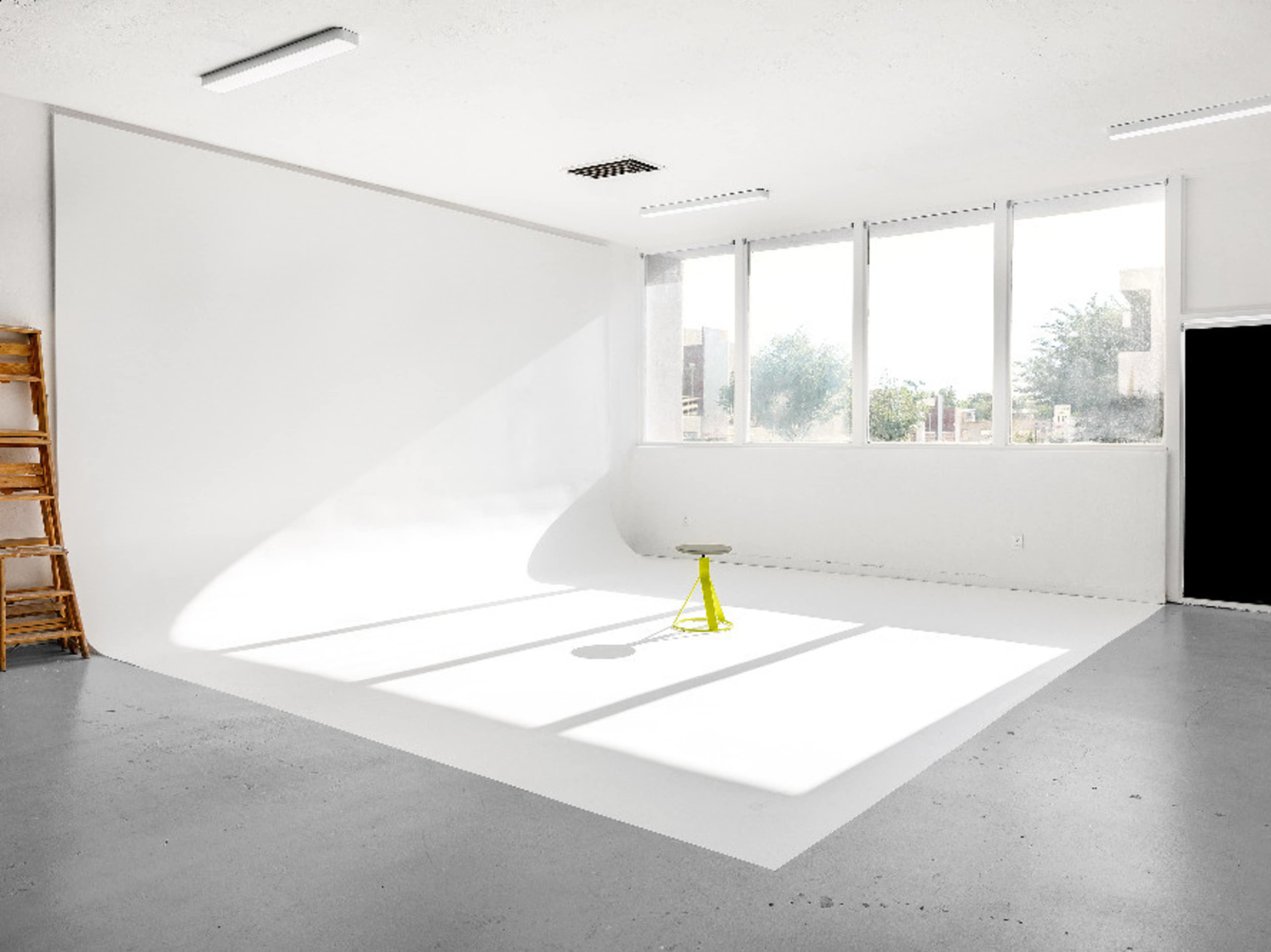 Fresh white paint on CYC