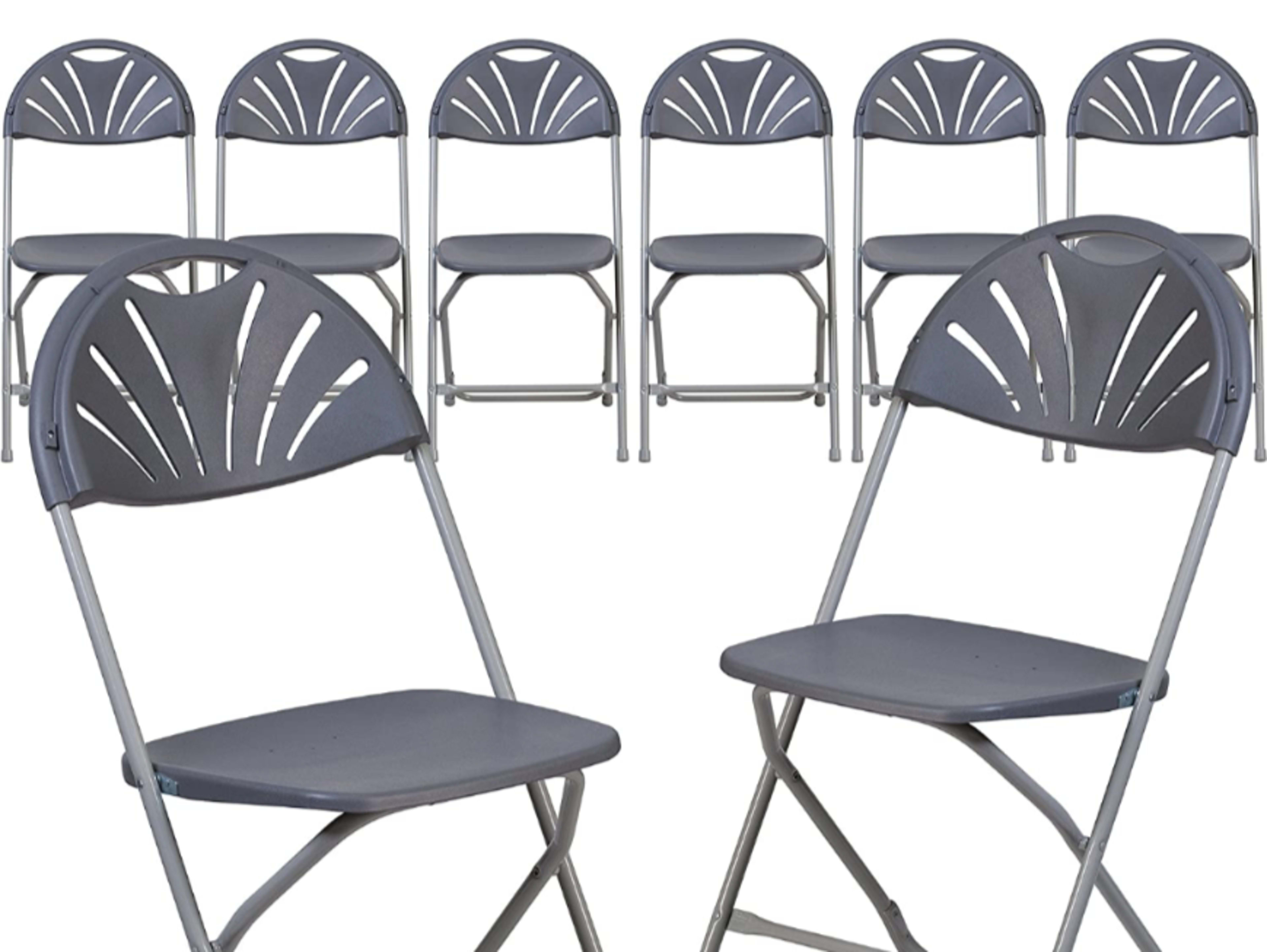 8 folding chairs 