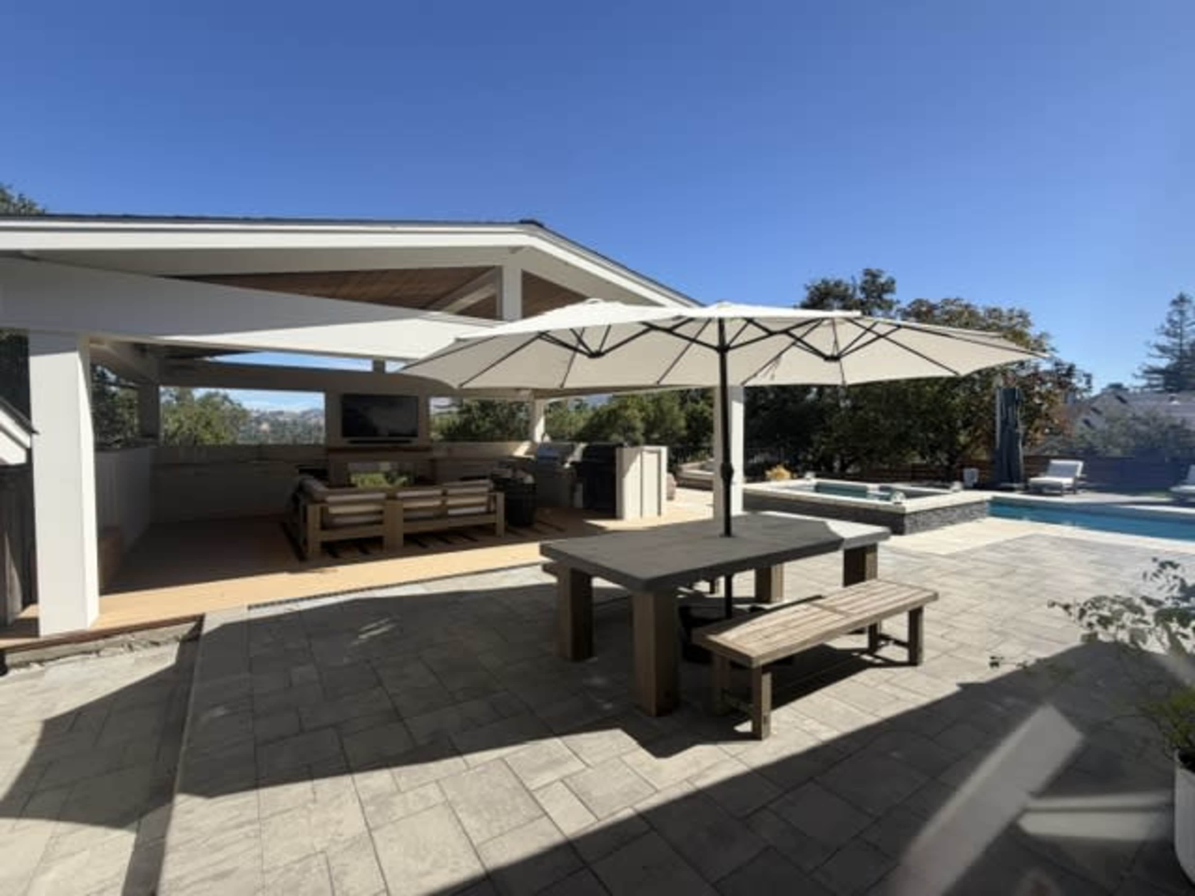 Modern Danville Backyard with Mount Diablo Views, Pool & Pavilion Image in Danville, Danville, CA