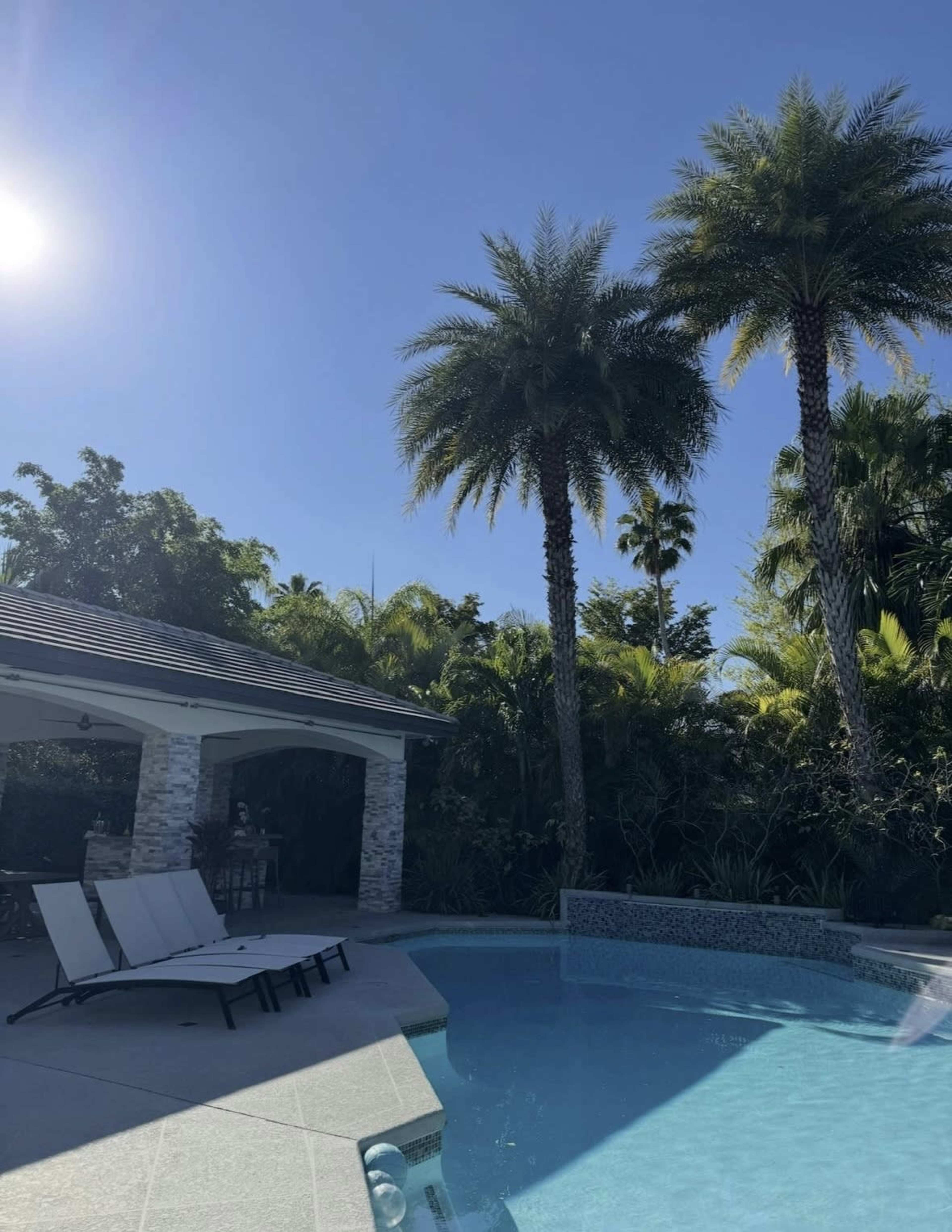 Backyard Oasis with Cabana and Outdoor Kitchen Image in West End, Miami, FL