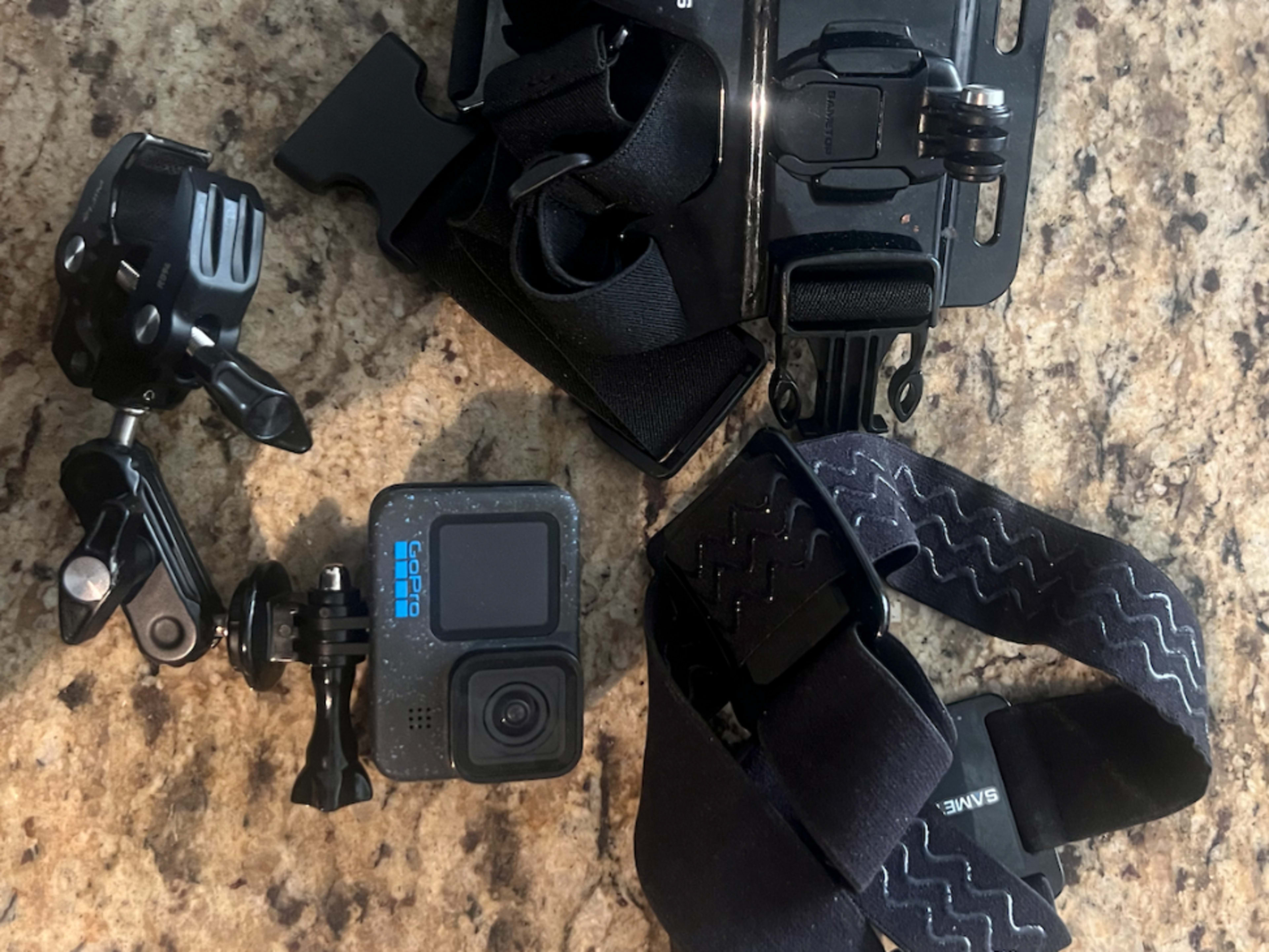 GoPro HERO 12 with chest + head mounts for POV 