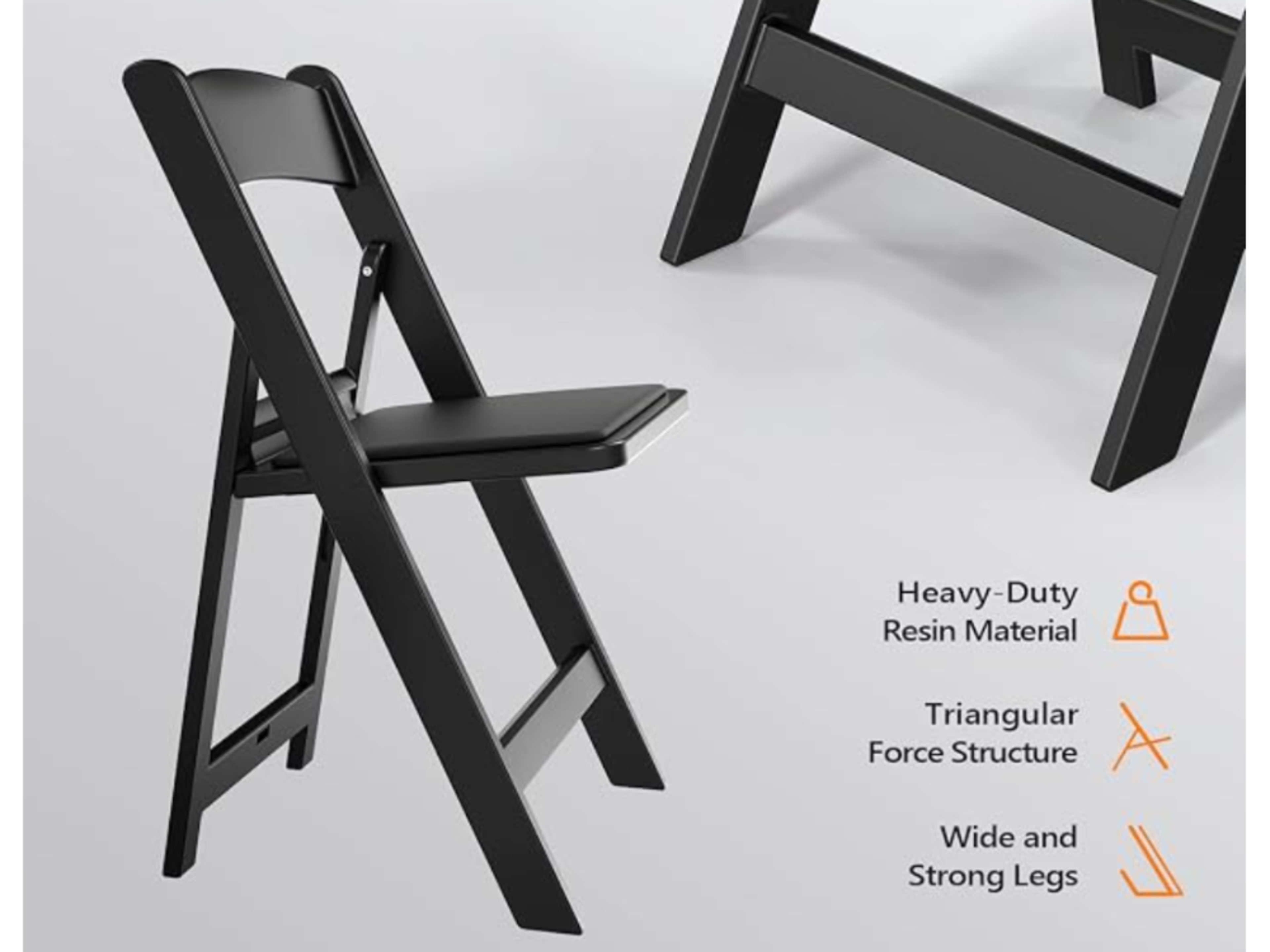Plastic Folding Chair with Padded Seat