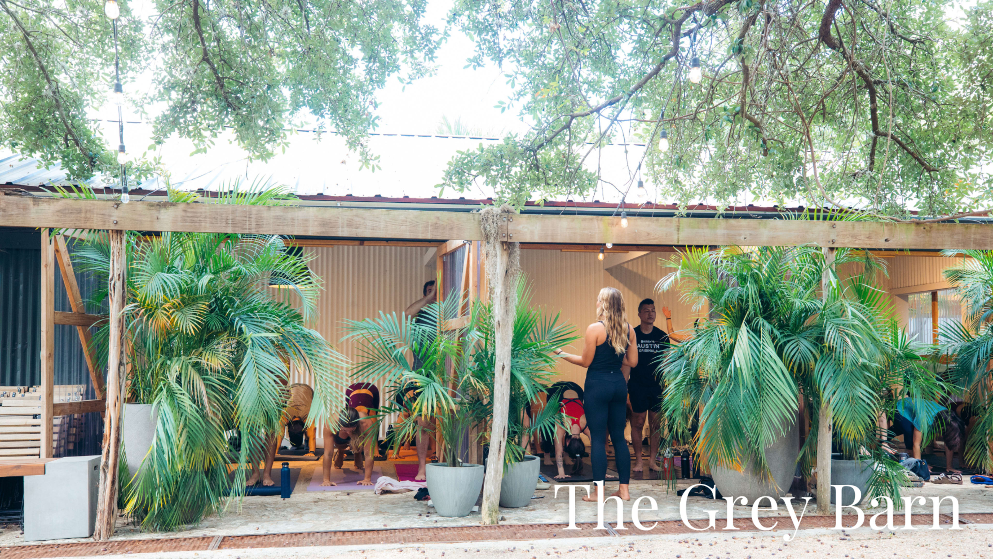 Rustic open-air barn in a lush garden Image in Shepard Of The Hills, Austin, TX