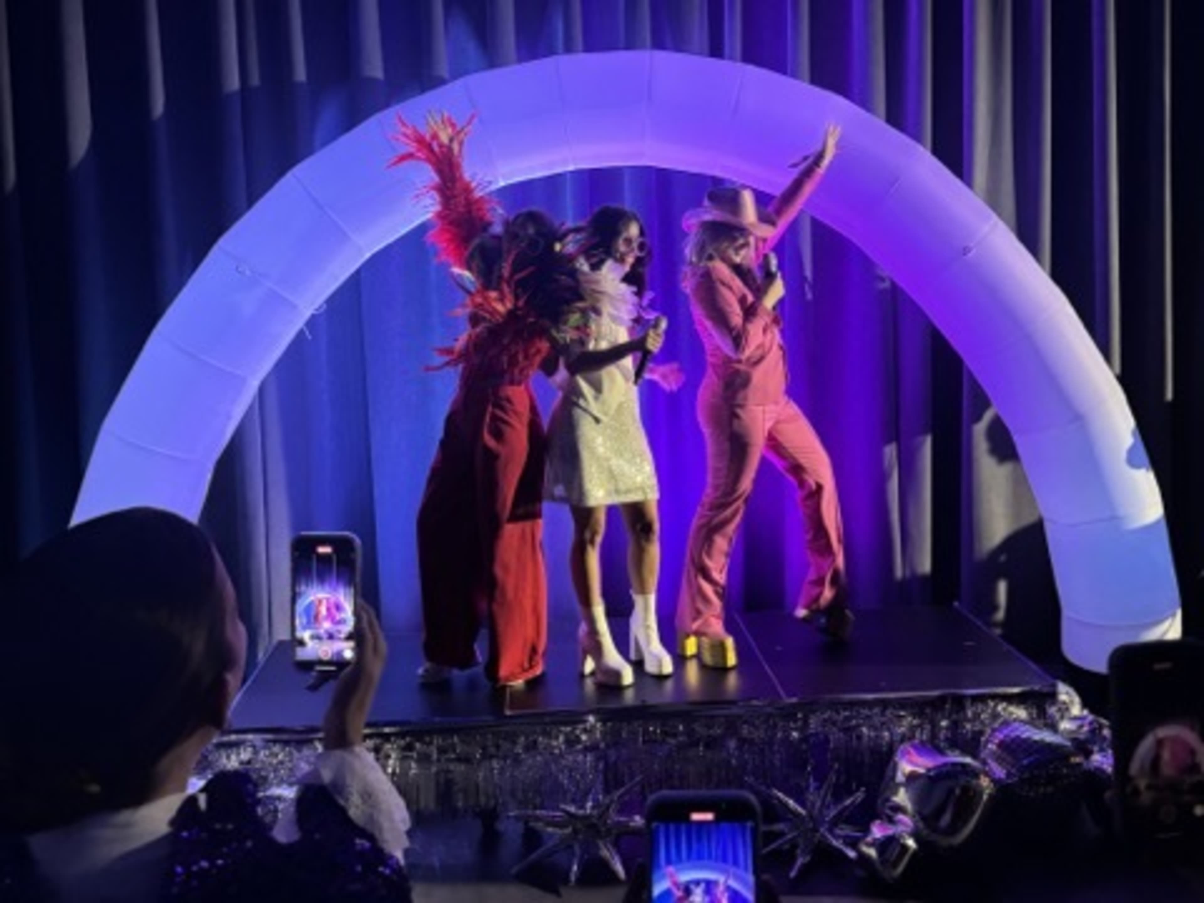 Stage and inflatable light up arch