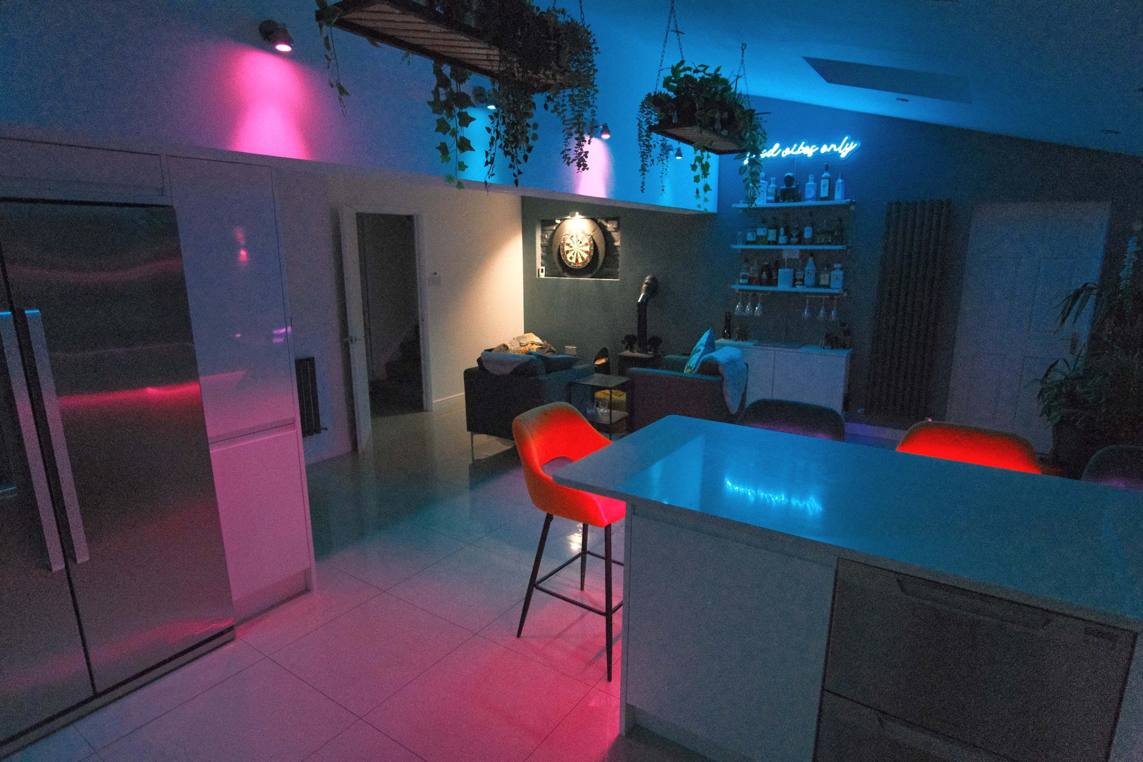 Modern and fun kitchen with open plan living space leading to a modern back garden Image in Euxton, Euxton, Chorley, ENG