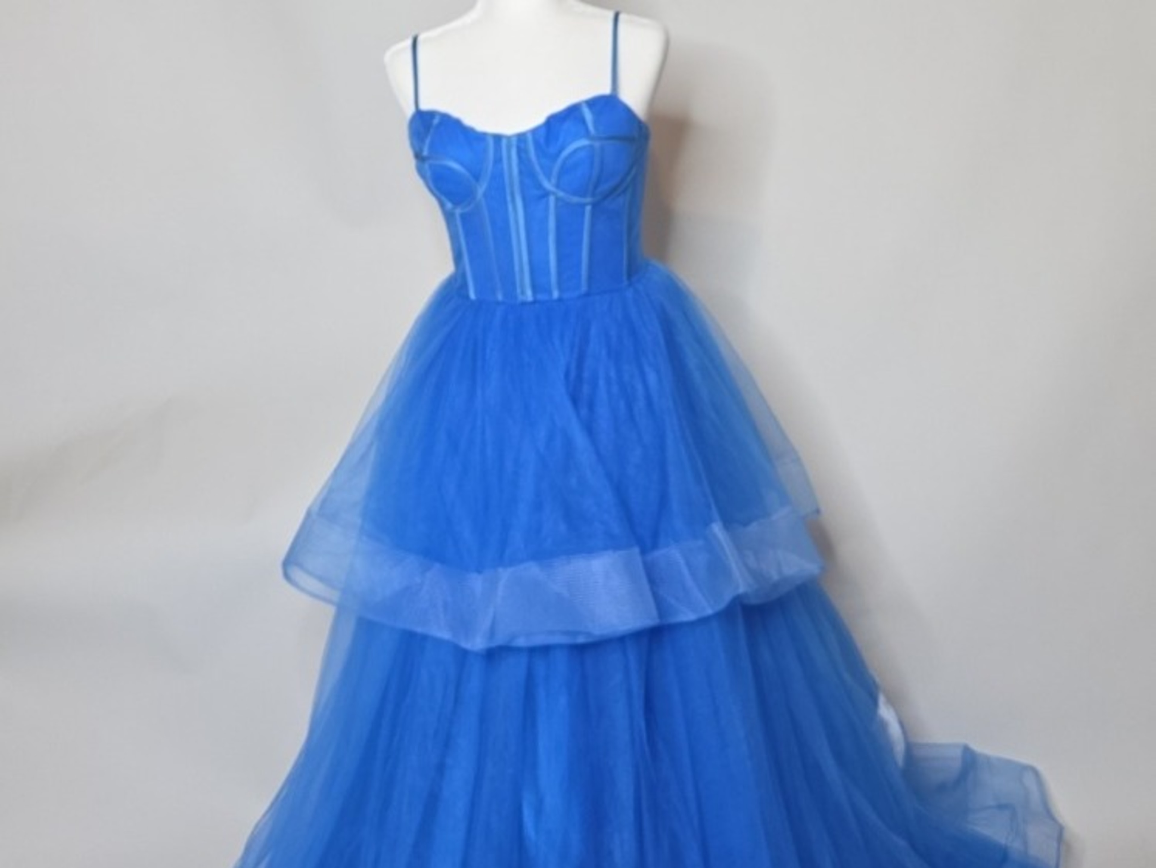 Electric Blue Tulle Ball Gown