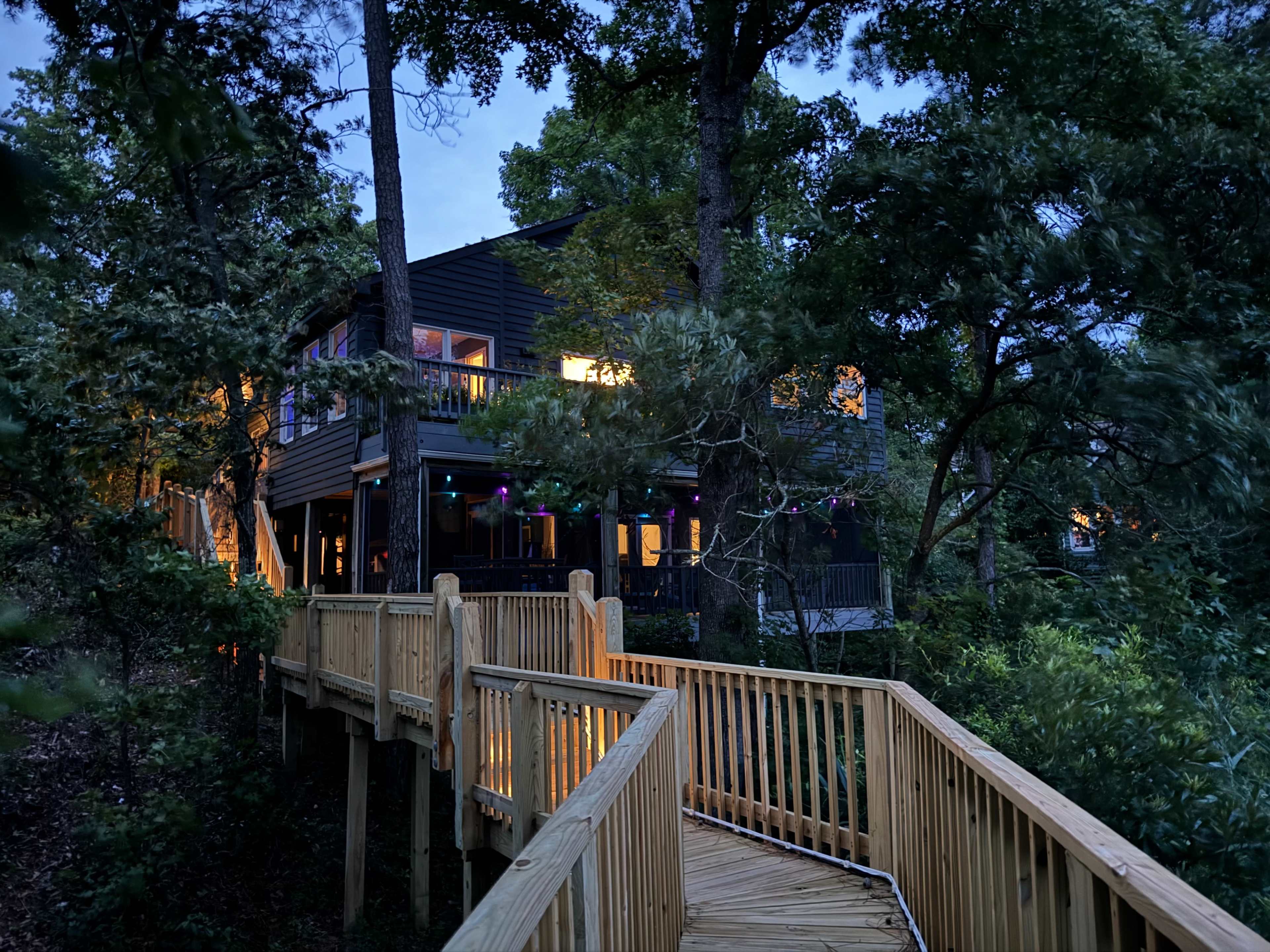 Maritime Forest Stilt House with Amazing Sunsets Image in , Kill Devil Hills, NC